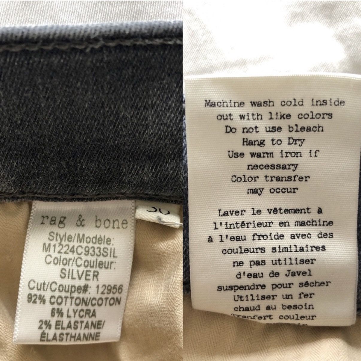 Rag & Bone Silver Fit 1 Skinny Jeans Size US 30 / EU 46 - 5 Thumbnail