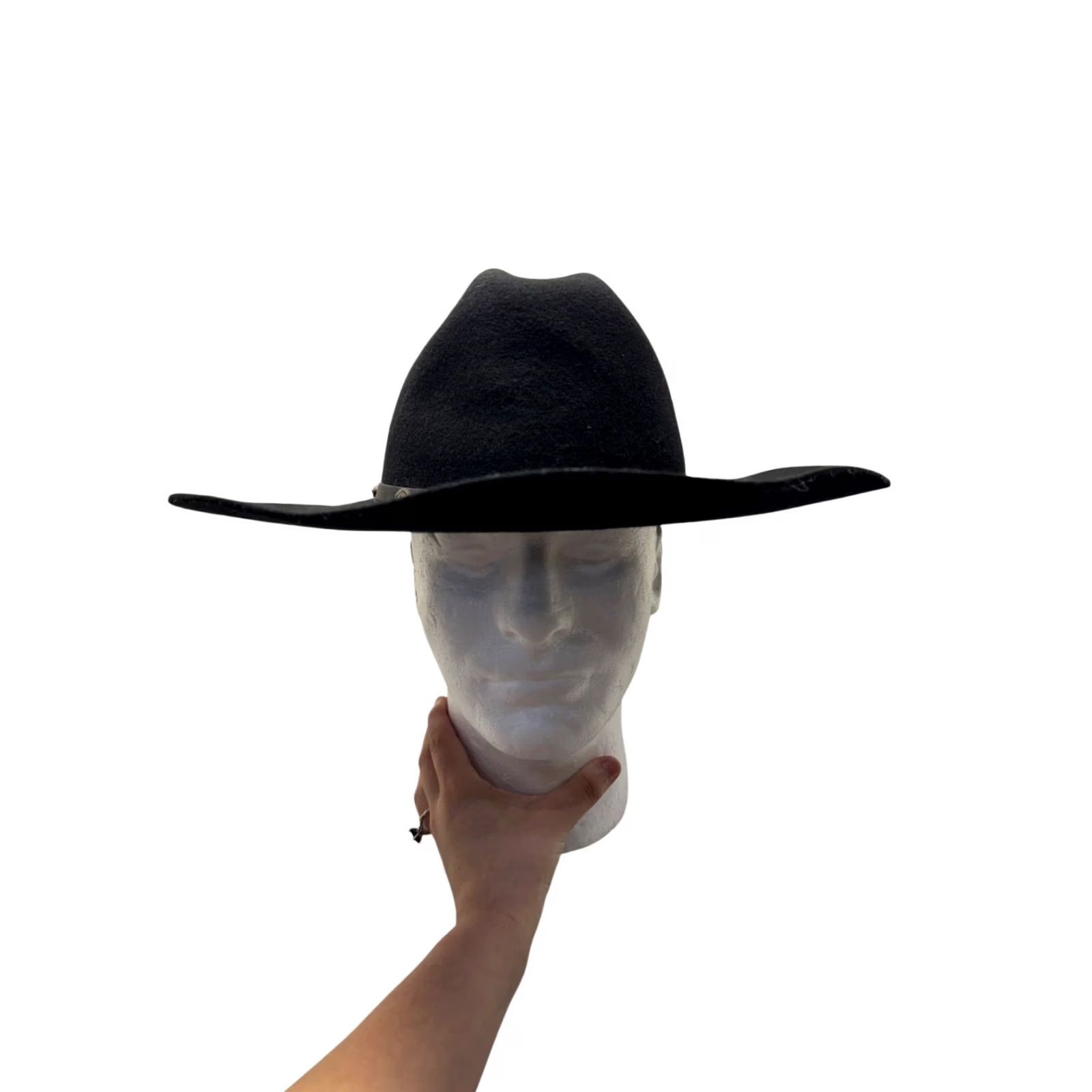 Stetson Stallion Black Felt Wide Brim Hat - Stetson - Vintage - Cowboy Size ONE SIZE - 2 Thumbnail