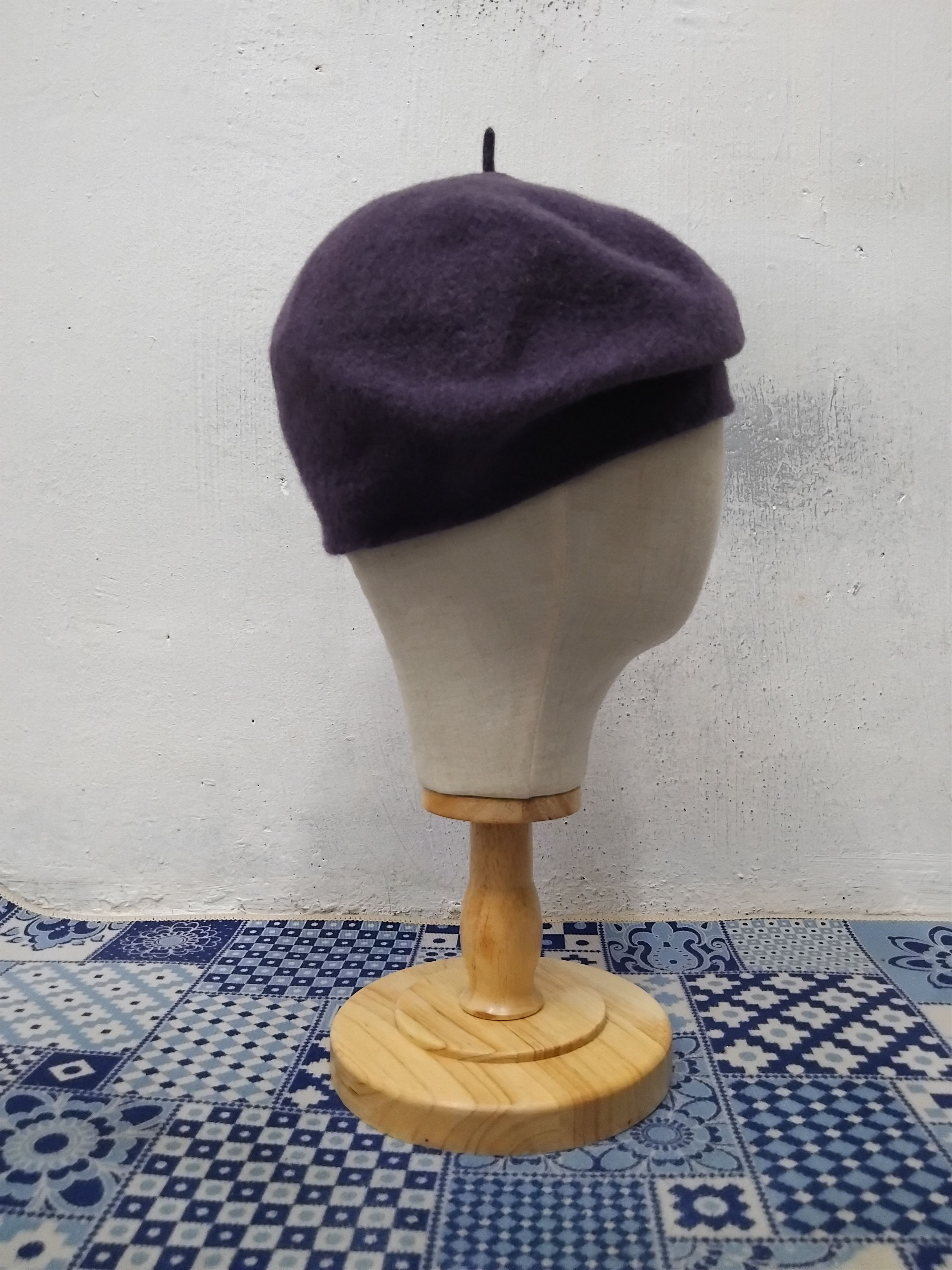 Japanese Brand Sally Scott purple colour beret Size ONE SIZE - 5 Thumbnail