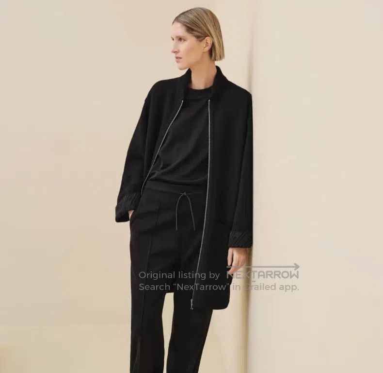 Hermes Hermes Black reversible long woolen coat, loose fit Size XXS / US 00 / IT 34 - 6 Thumbnail