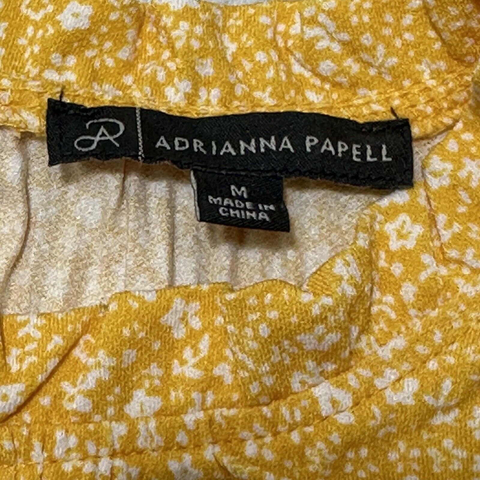 Adrianna Papell Adrianna Papell Medium Long Sleeve Yellow Floral Blouse Size M / US 6-8 / IT 42-44 - 3 Thumbnail