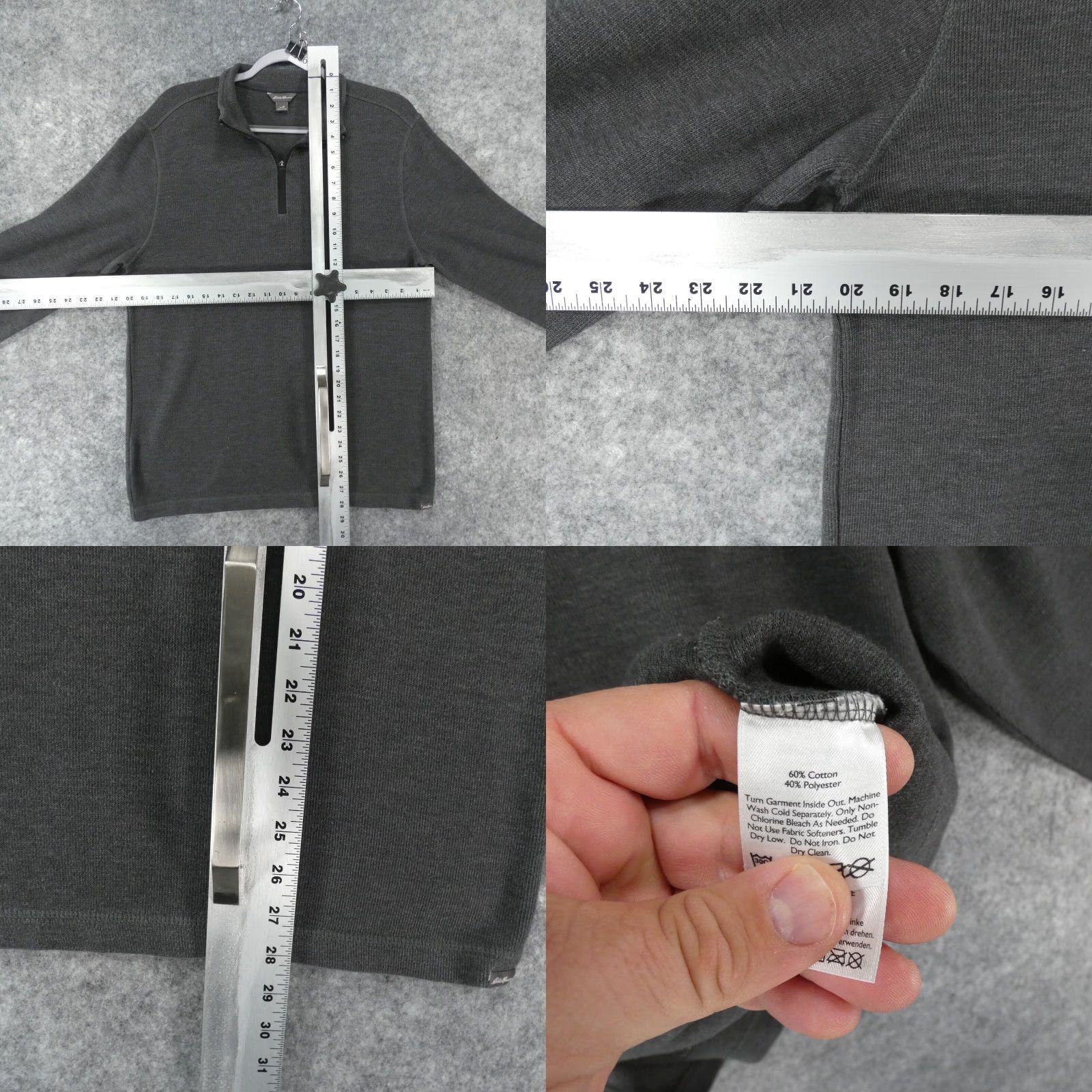 Eddie Bauer Eddie Bauer Sweater Mens Medium Long Sleeve Pullover 1/4 Zip Dark Gray Size US M / EU 48-50 / 2 - 8 Thumbnail
