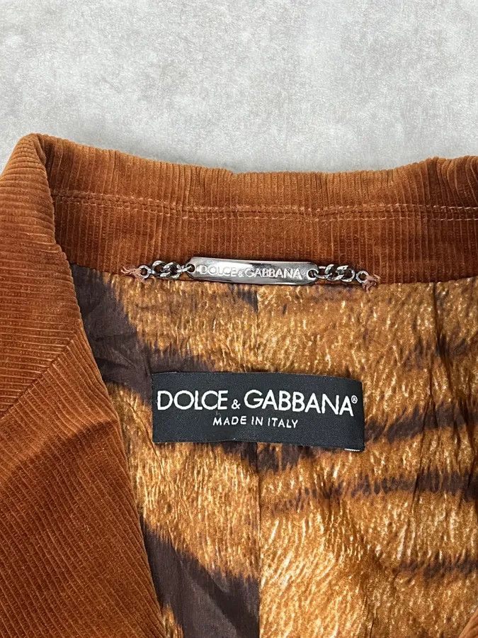 Dolce & Gabbana 2000s Dolce & Gabbana Brown Velvet Jacket Size S / US 4 / IT 40 - 9 Thumbnail