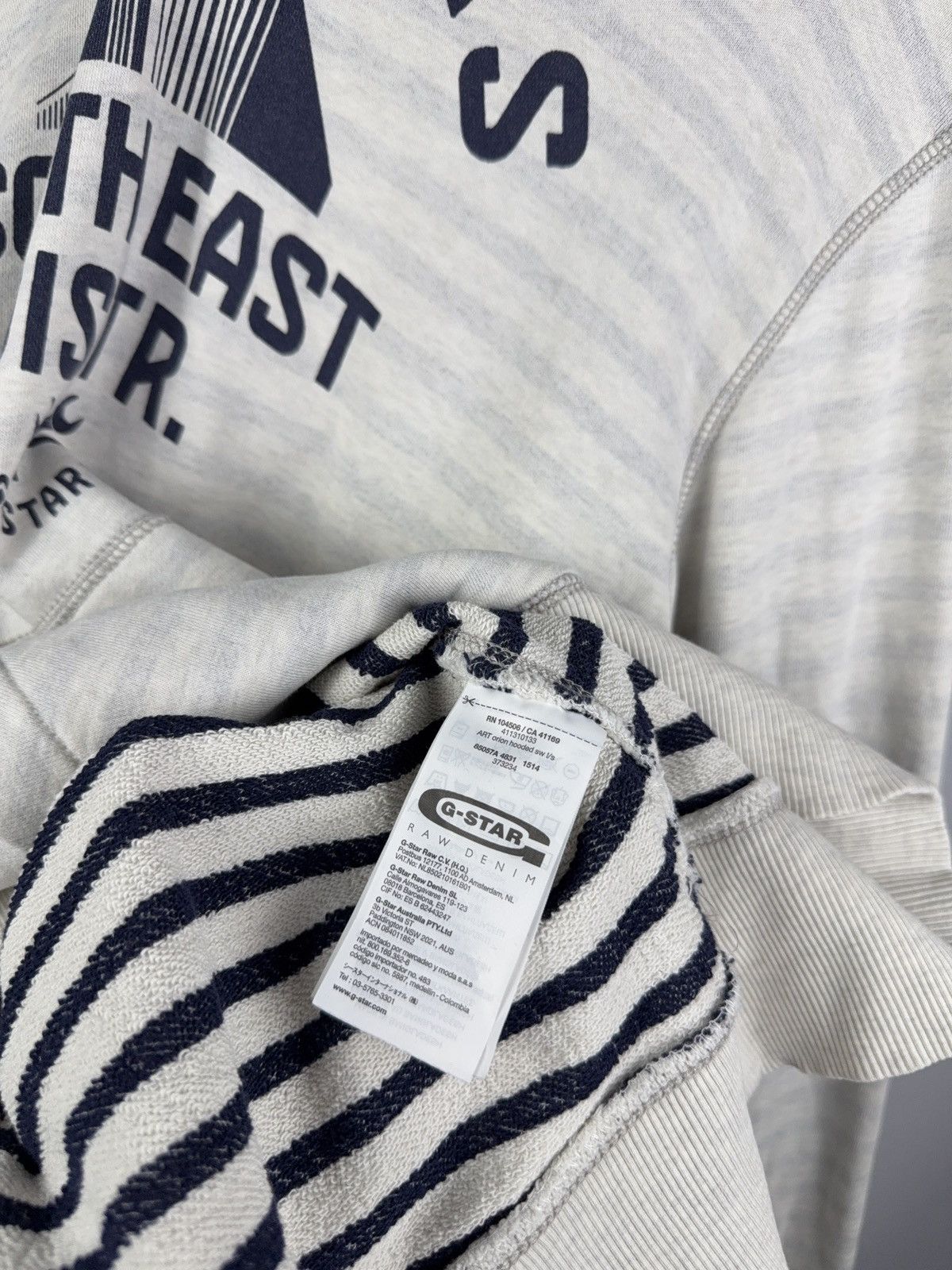 G-Star Vintage Retro 00s Big Logo G-Star Raw Stripe Hoodie Size US L / EU 52-54 / 3 - 7 Thumbnail