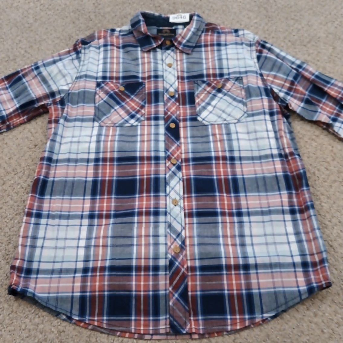Weatherproof Weatherproof Mens Shirt L Blue Plaid Long Sleeve Button-Up Pockets Size US L / EU 52-54 / 3 - 5 Thumbnail