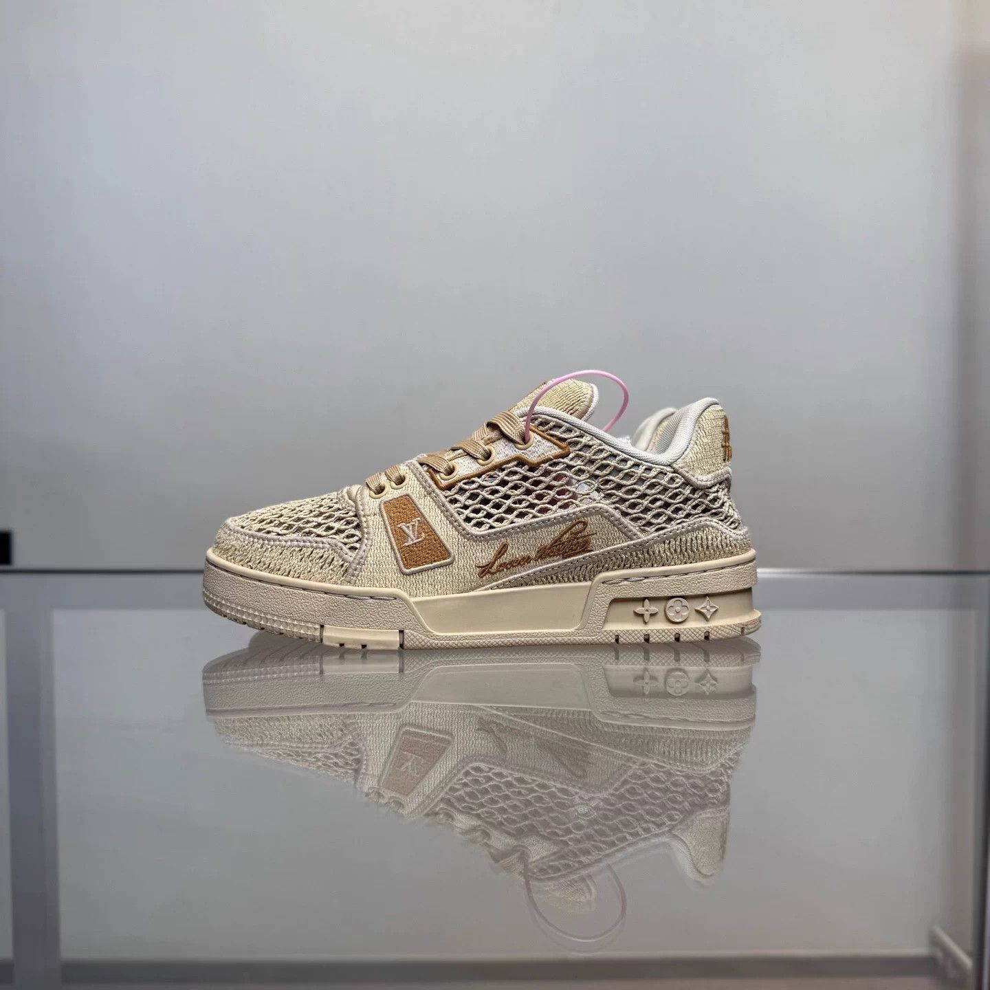 Louis Vuitton LV TRAINER Raffia Woven Beige UK3 37 99 Size US 6 / IT 36 - 3 Thumbnail
