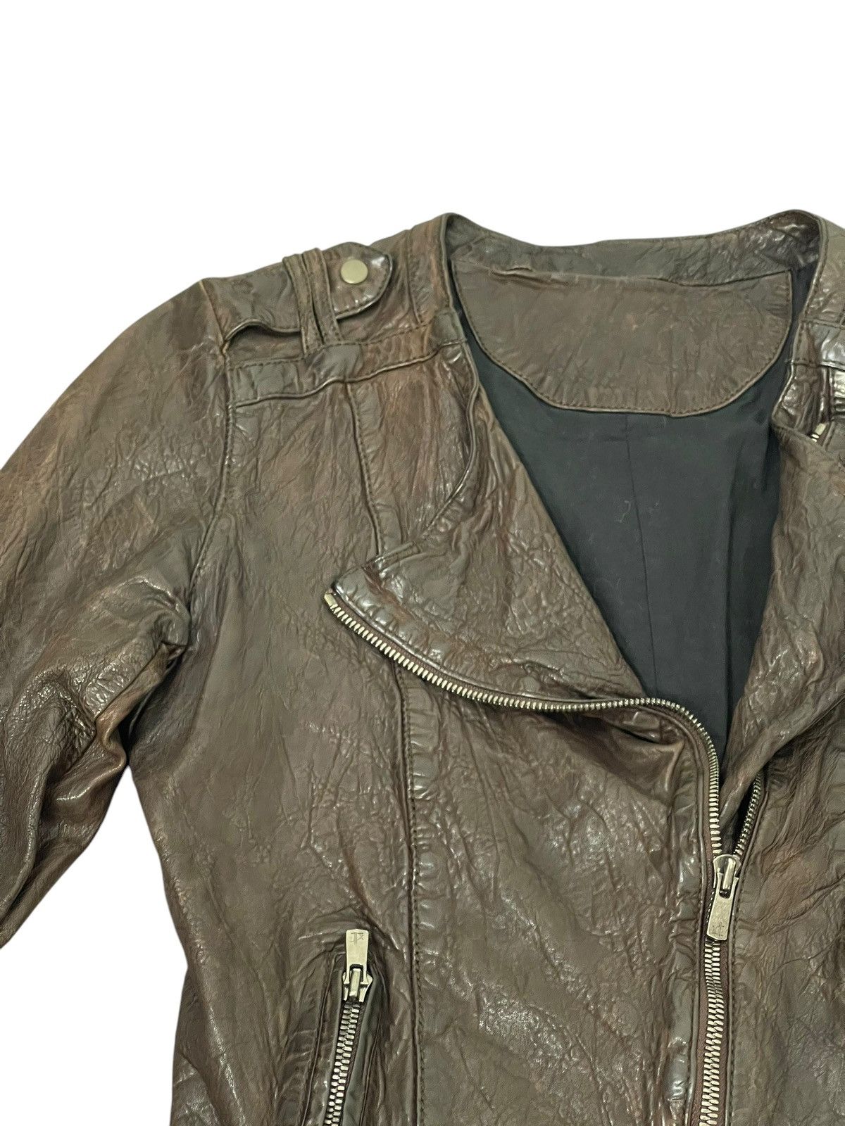 Leather Full Grain Leather Luva Tram Bikers Jacket Slim 6🟩7 Size US S / EU 44-46 / 1 - 7 Thumbnail