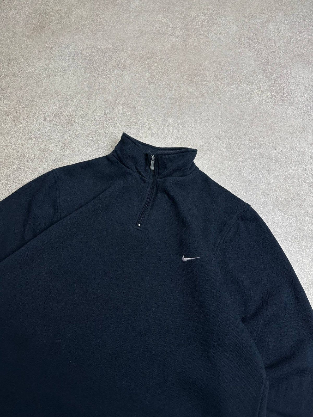 Nike Vintage Nike Swoosh Quarter Zip Cotton Sweatshirt M Size US M / EU 48-50 / 2 - 2 Thumbnail