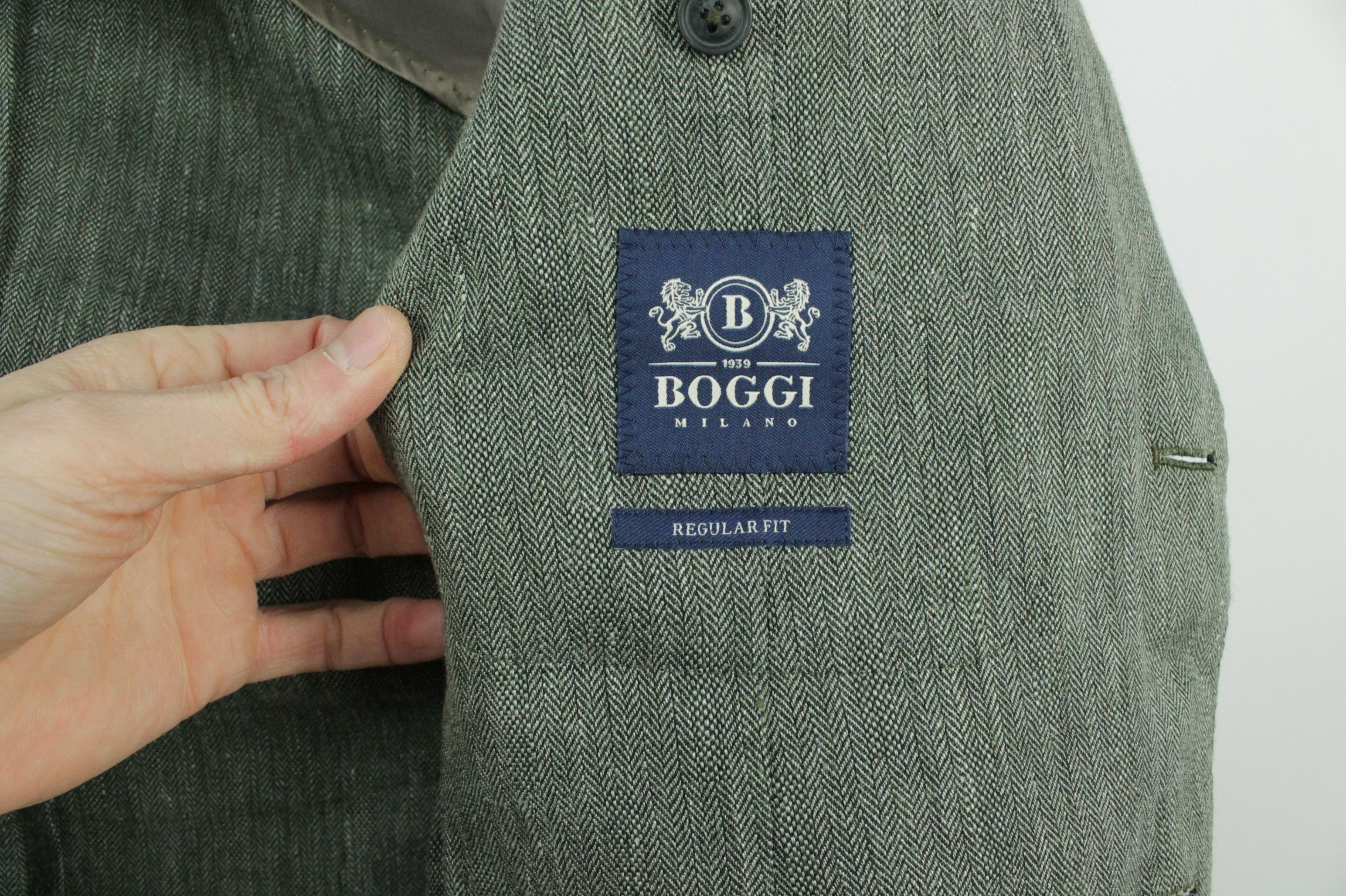 Boggi Boggi Micro Herringbone Linen Wool Sport Coat Blazer Jacket Size US M / EU 48-50 / 2 - 11 Thumbnail