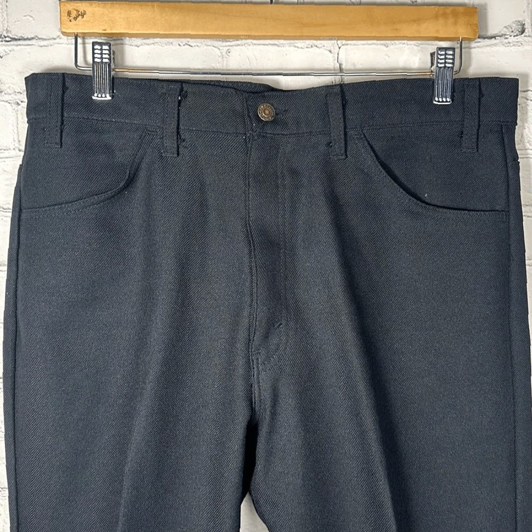 Levi's VINTAGE Levi’s Black Dacron Polyester Pants Trousers Men W36 L32 Made in USA Dress Pants Inseam 32 Size US 36 / EU 52 - 3 Thumbnail