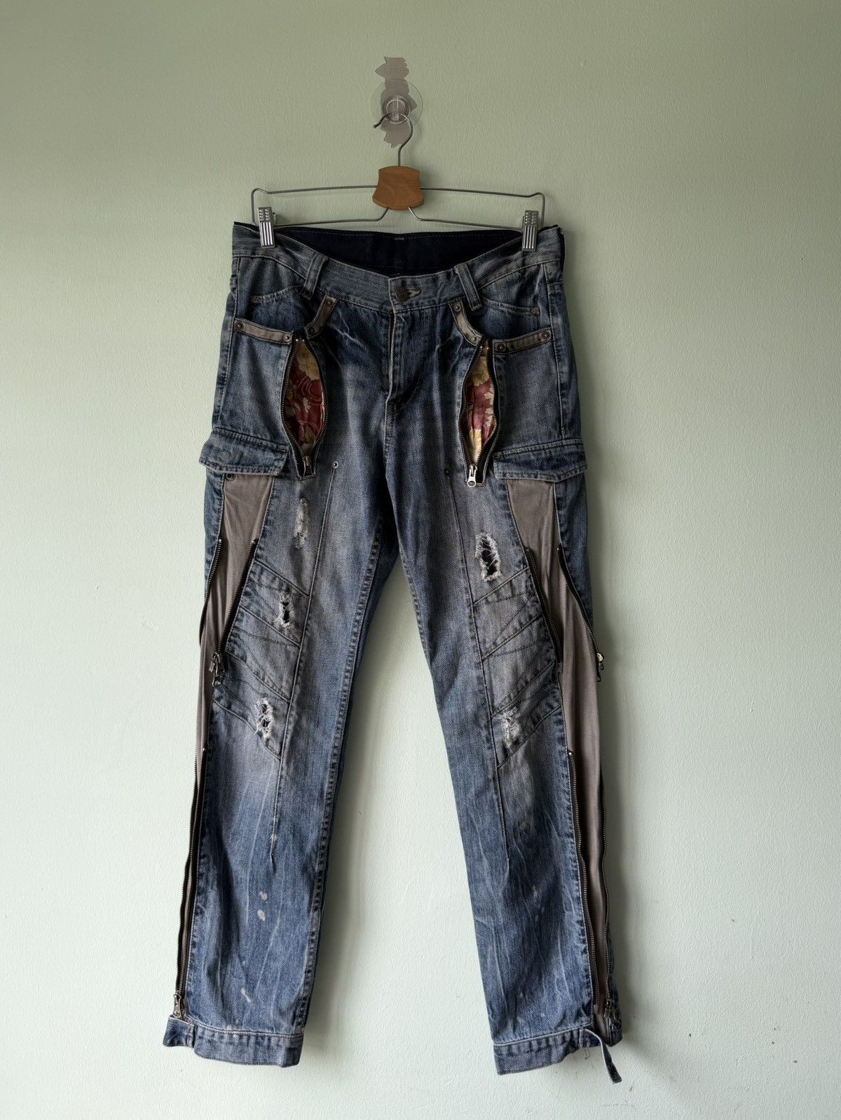 PPFM PPFM Multi Zipper Multi Pocket Jeans Size US 32 / EU 48 - 1 Thumbnail