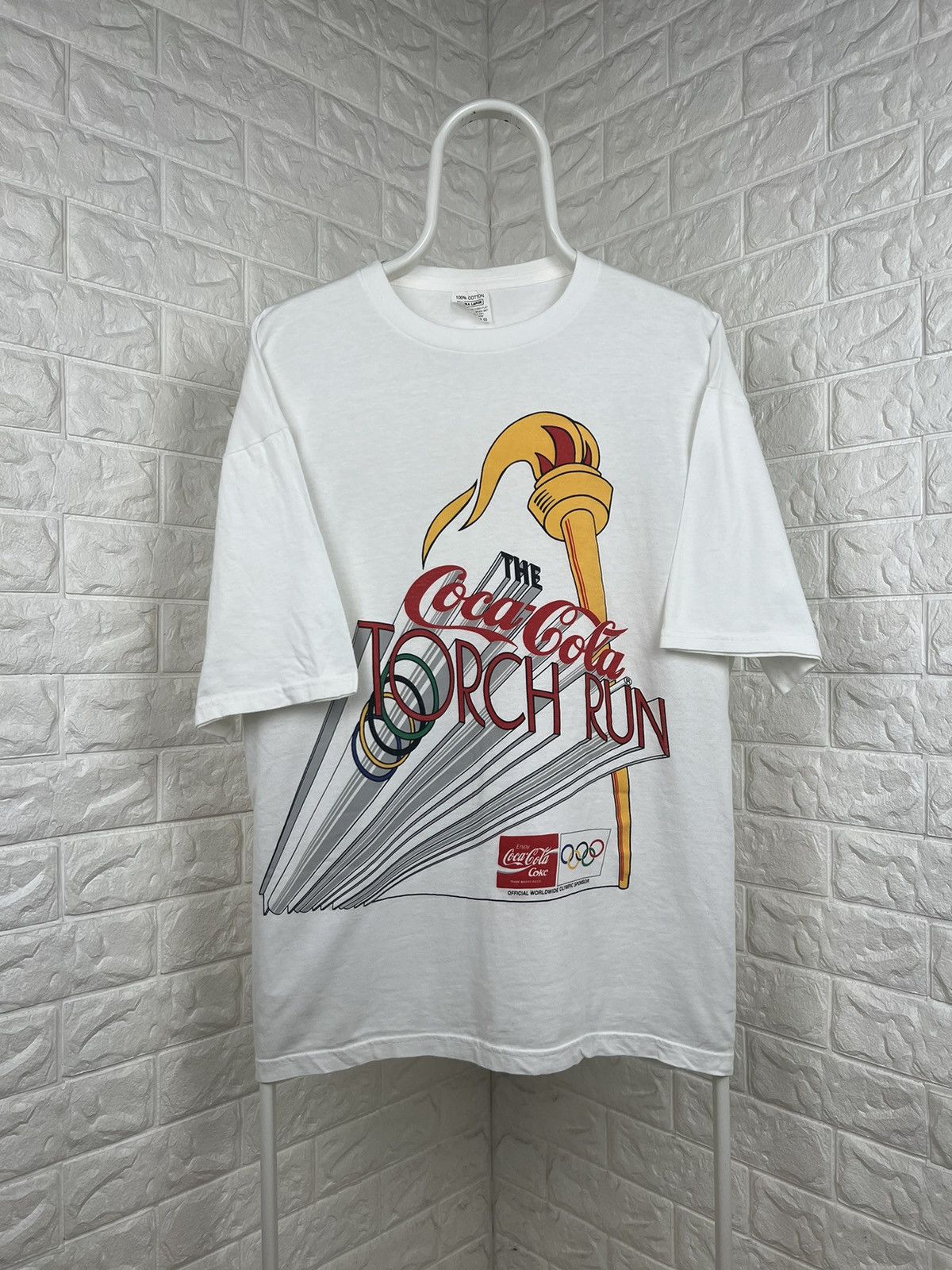 Band Tees × Coca Cola Vintage 1990s ‘Torch Run’ Tee Coca-Cola Size US XL / EU 56 / 4 - 1 Thumbnail