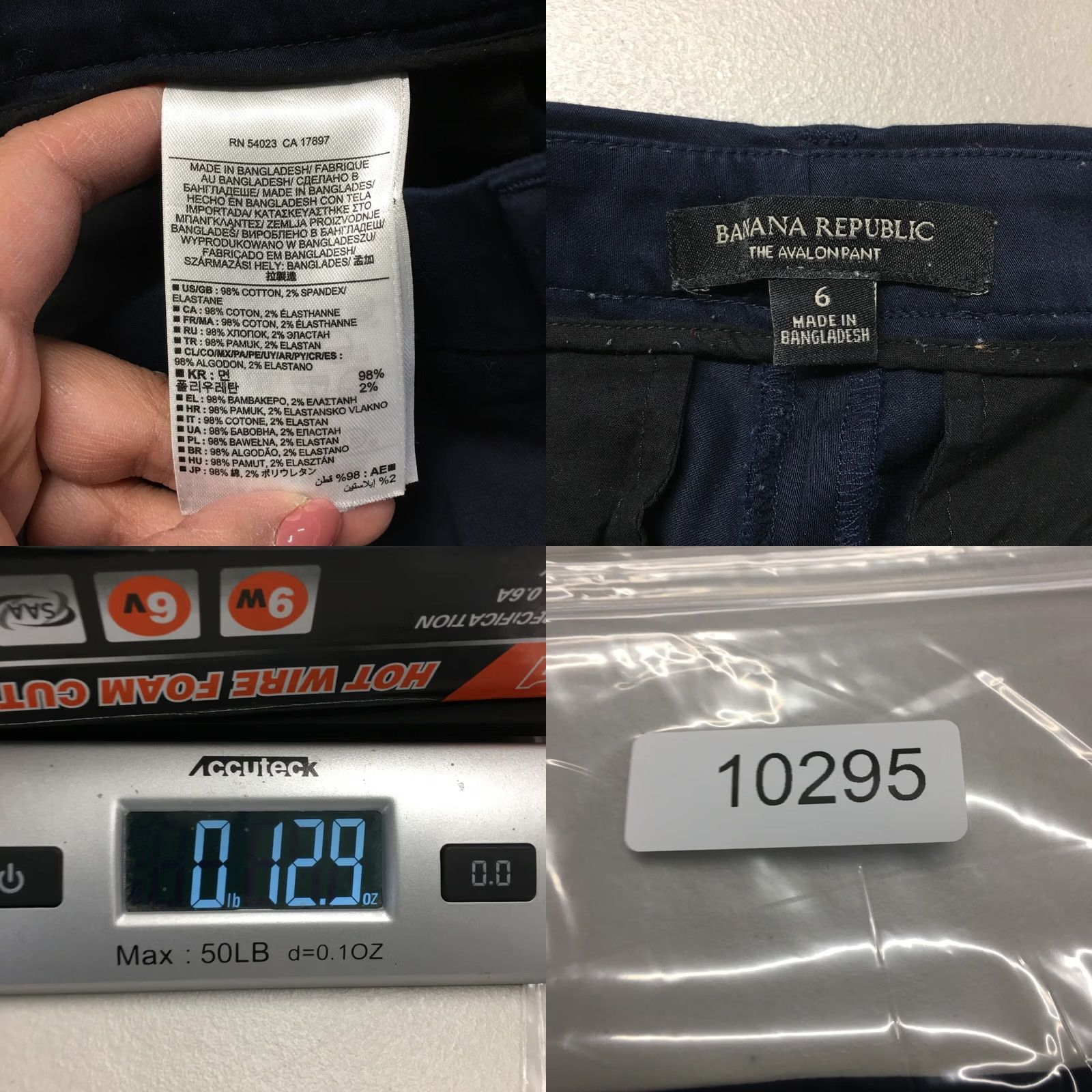Banana Republic Banana Republic The Avalon Pants Womens 6 Blue Cotton Blend Mid Rise Zip Fly Chino Flat Front Regular Straight Pants Mens Womens Girls Boys Size 28" / US 6 / IT 42 - 9 Thumbnail