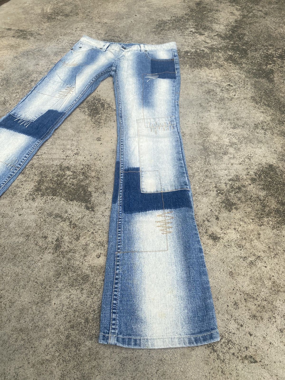 If Six Was Nine × Japanese Brand Flare Jeans Ruble Patchwork Bootcut Size US 29 - 2 Thumbnail