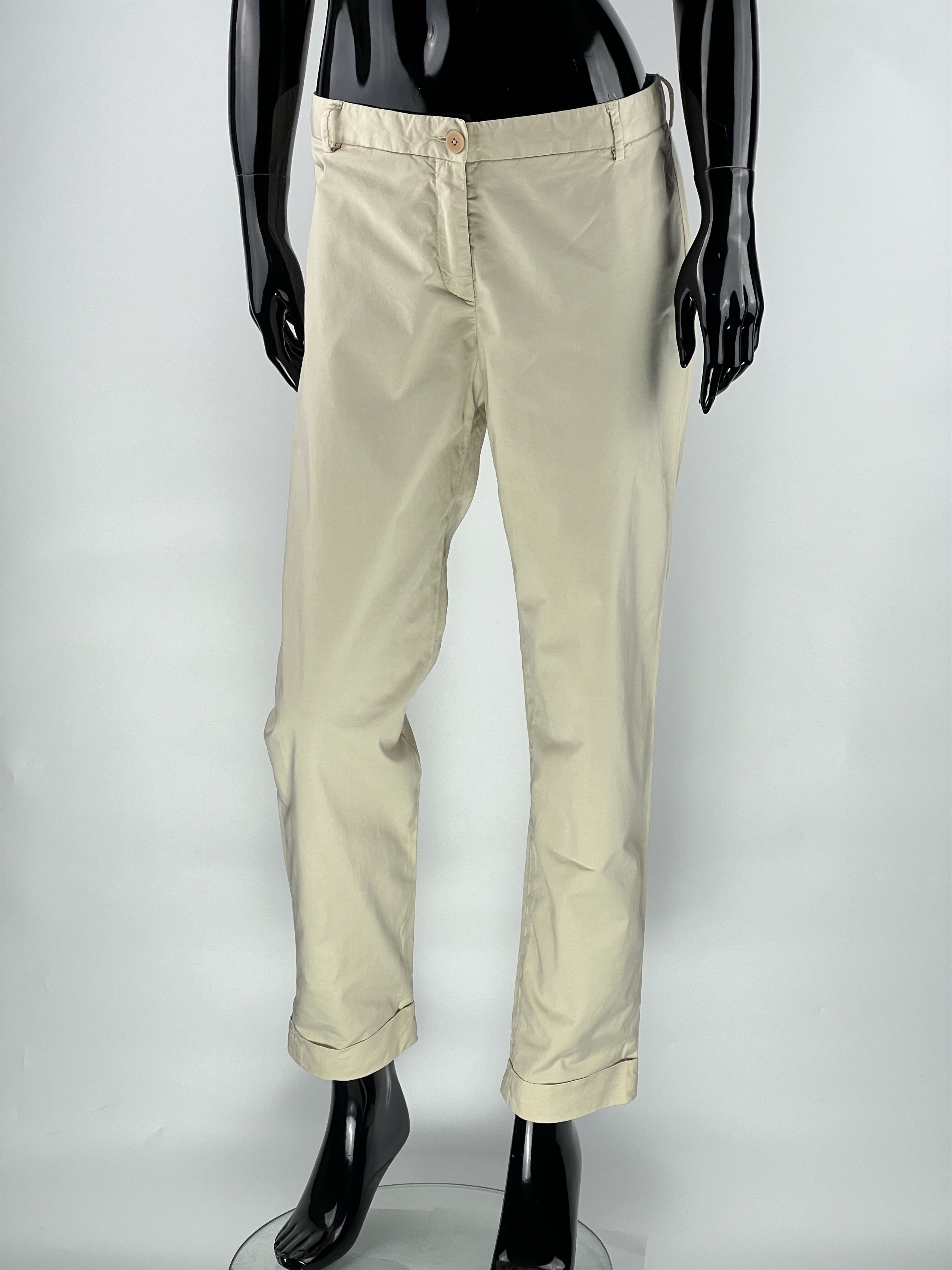 Fabiana Filippi Fabiana Filippi Women's Cotton Pants Beige Size M Size 30" / US 8 / IT 44 - 1 Thumbnail