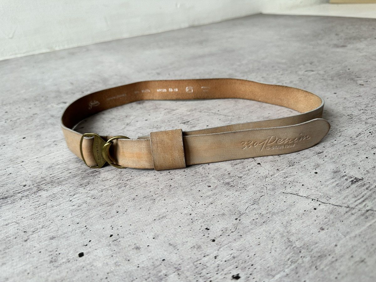 G-Star G-Star RAW 3301 Leather Belt Natural Color with Brass Buckle Size ONE SIZE - 1 Thumbnail