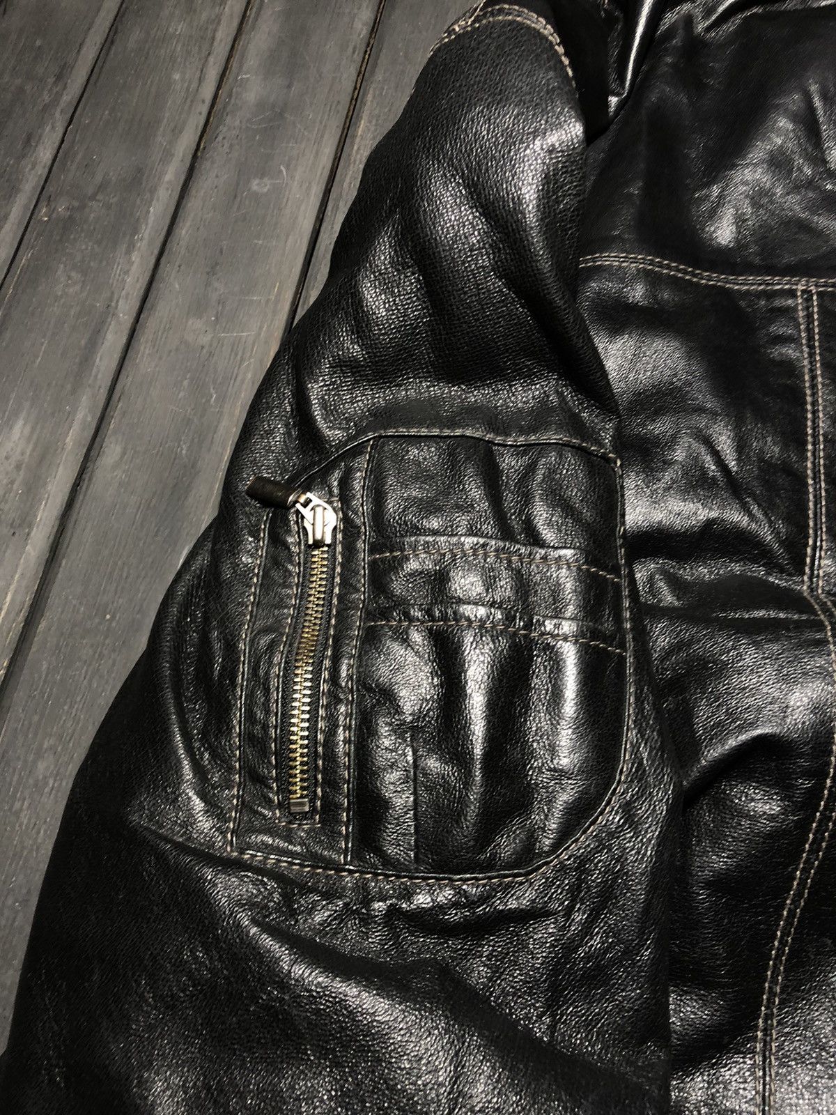 Hysteric Glamour Washed Cropped Bomber Leather Jacket Size US XL / EU 56 / 4 - 5 Thumbnail