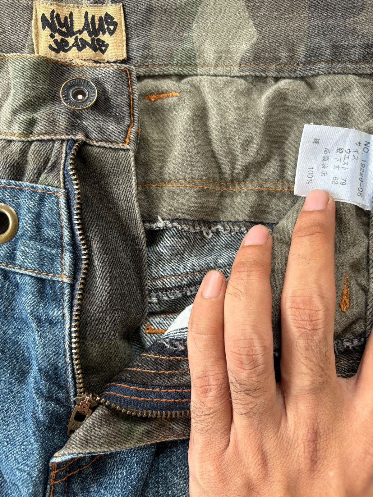 Yasuyuki Ishii Vintage Japan Nylaus Double Waist Faded Distress Flare Jeans Size US 30 / EU 46 - 5 Thumbnail