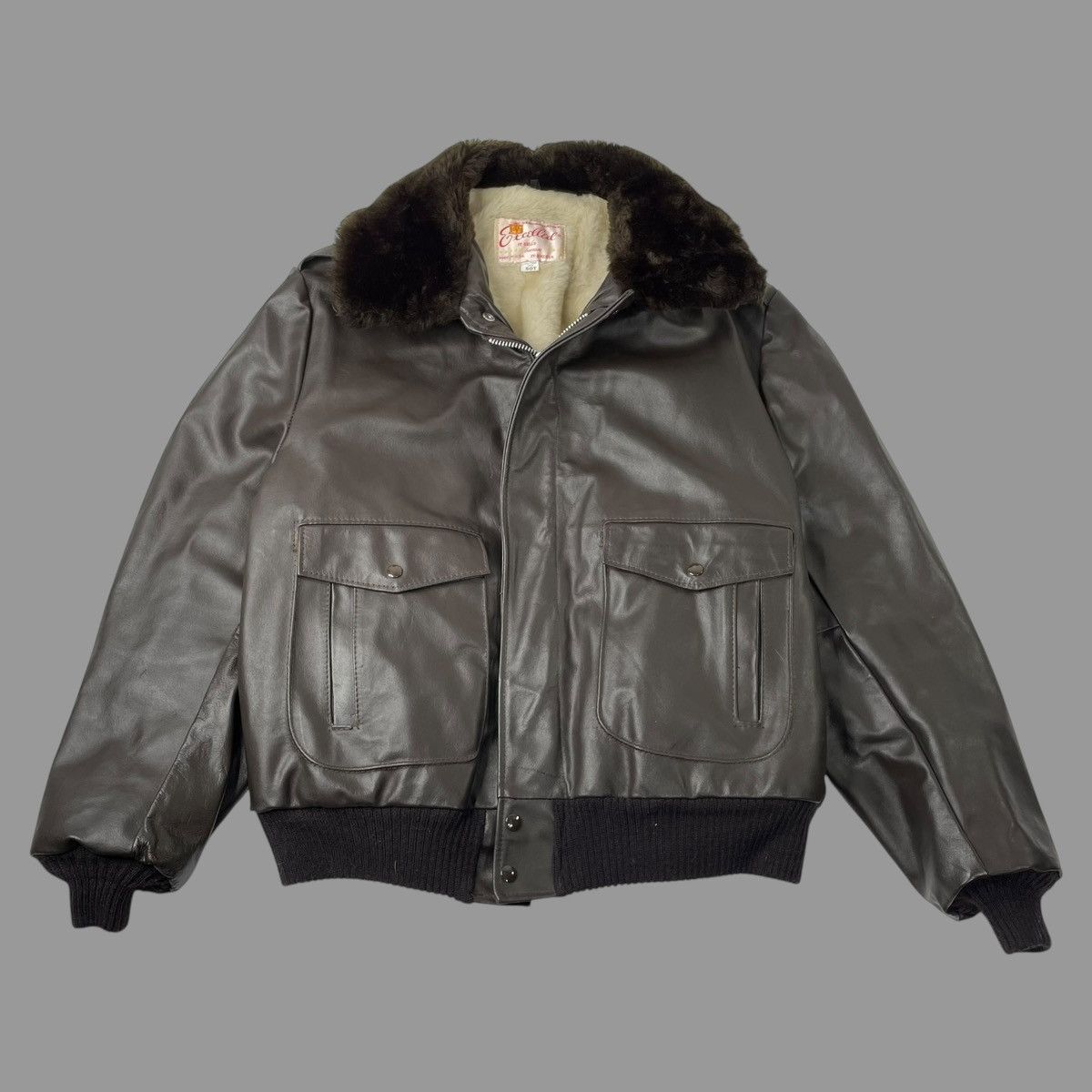 Vintage Vintage 1970s leather g1 leather sherpa jacket Size US XL / EU 56 / 4 - 1 Thumbnail