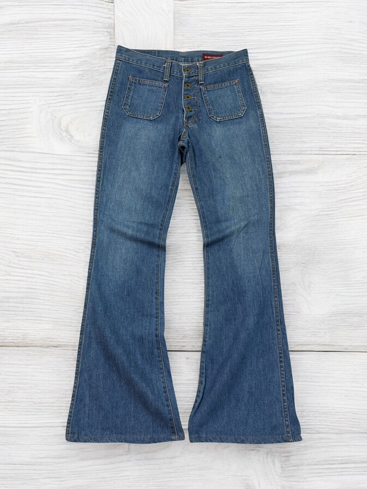 Japanese Brand Flared BRAPPERS BUSH PANT BELL BOTTOM BOOT CUT DENIM Size US 28 / EU 44 - 1 Thumbnail