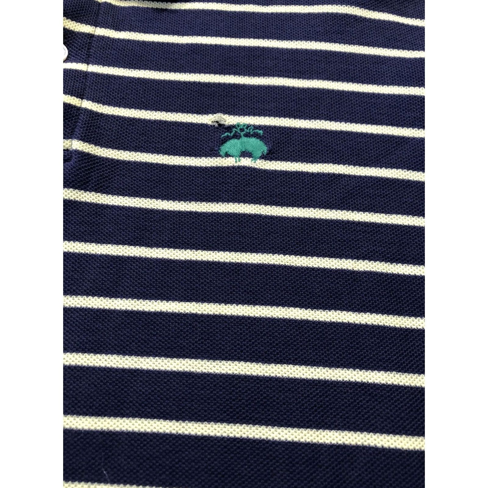 Brooks Brothers Brooks Brothers Polo Shirt Mens M Navy Yellow Striped Golden Fleece USA - Polo, Short Sleeve, 100% Cotton, Casual, Striped, Green Logo, Made in USA Size US M / EU 48-50 / 2 - 5 Thumbnail