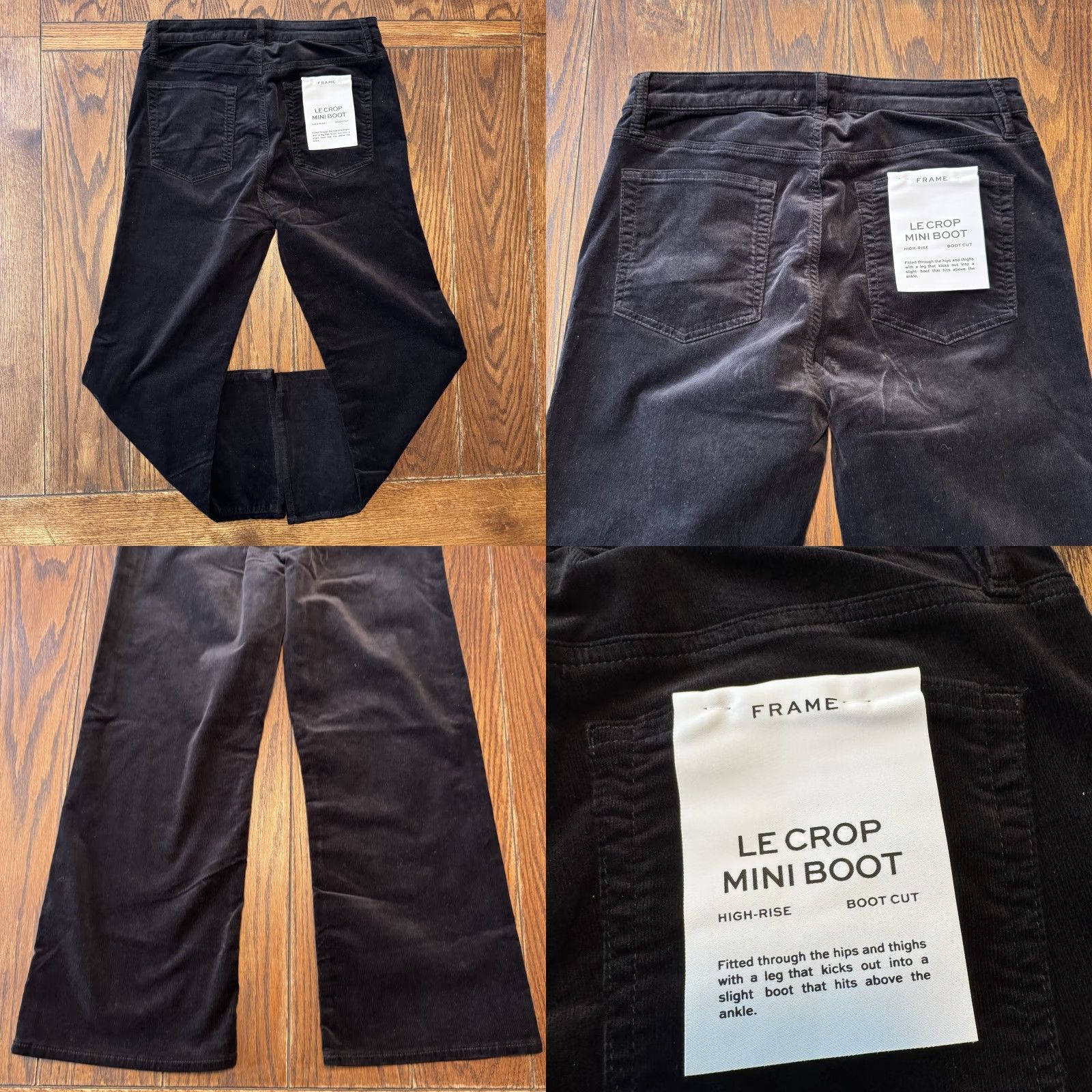 Frame FRAME Le Crop Mini Boot Denim Jeans Mid-Rise Black Size 31 Cropped Womens Regular Inseam 26 New with tags Size 33" - 8 Thumbnail