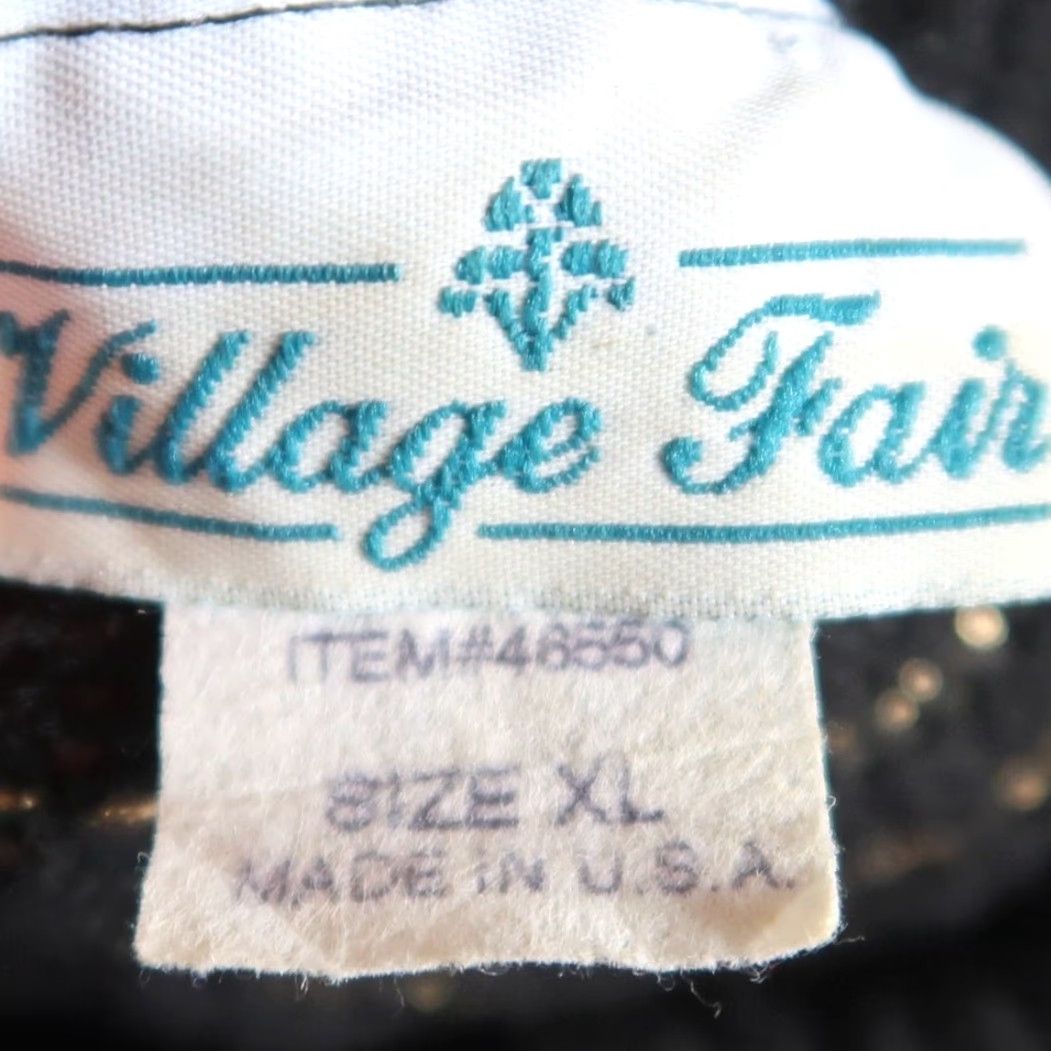 Vintage VINTAGE Village Fair Black Metallic Gold Wavy Stripe Tunic Sweater XL Long Sleeve Women Size XL / US 12-14 / IT 48-50 - 6 Thumbnail