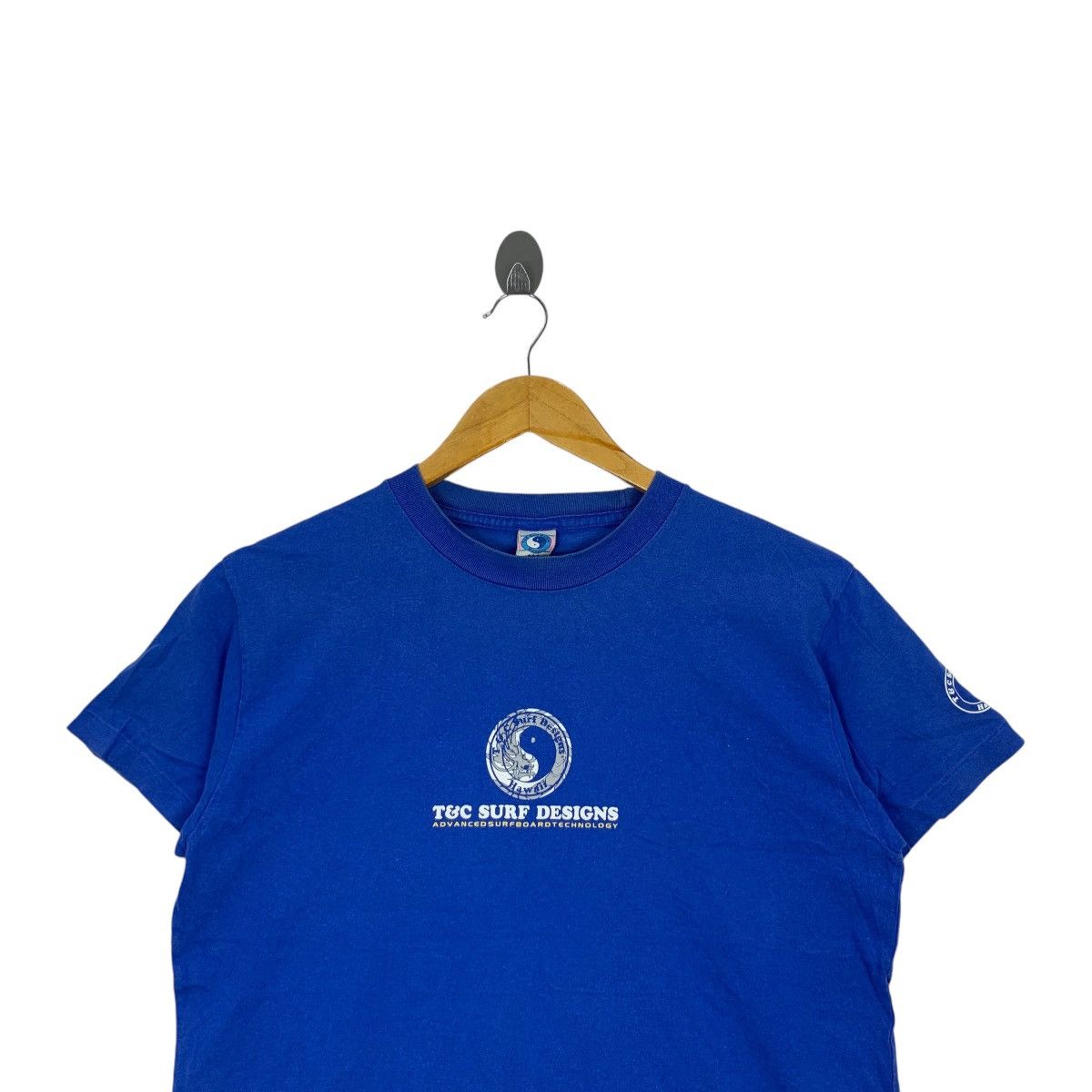 Vintage Vintage 90’ T&C SURF DESIGNS Ying Yang OG Logo Tee Shirt Size S / US 4 / IT 40 - 2 Thumbnail