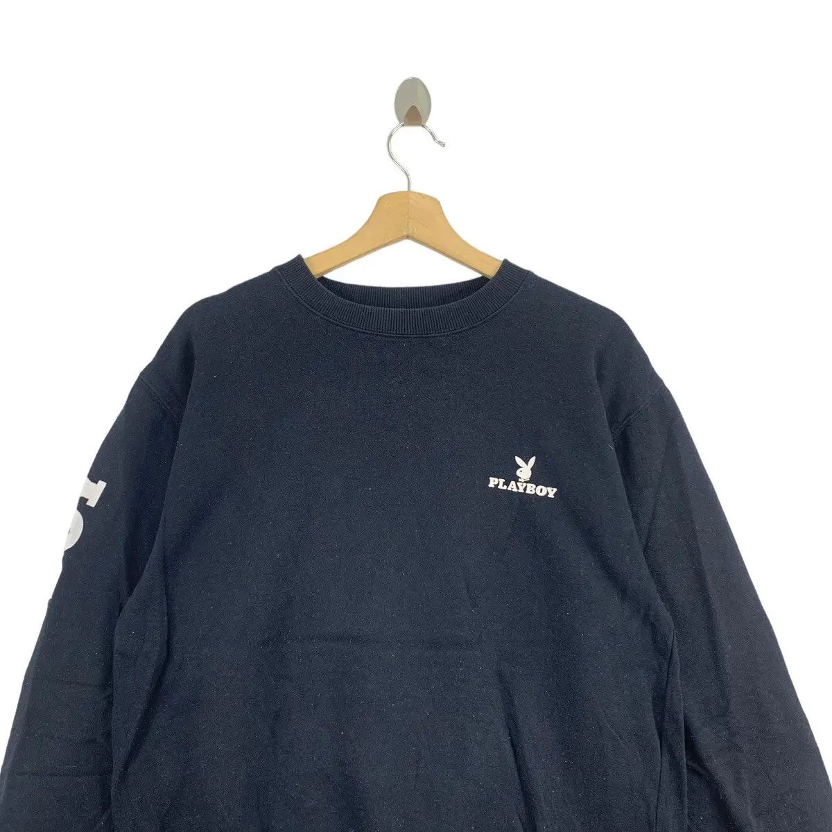 Playboy Vintage PLAYBOY MAGAZINE Rabbit Head Bunny Black Sweatshirt Size L / US 10 / IT 46 - 3 Thumbnail