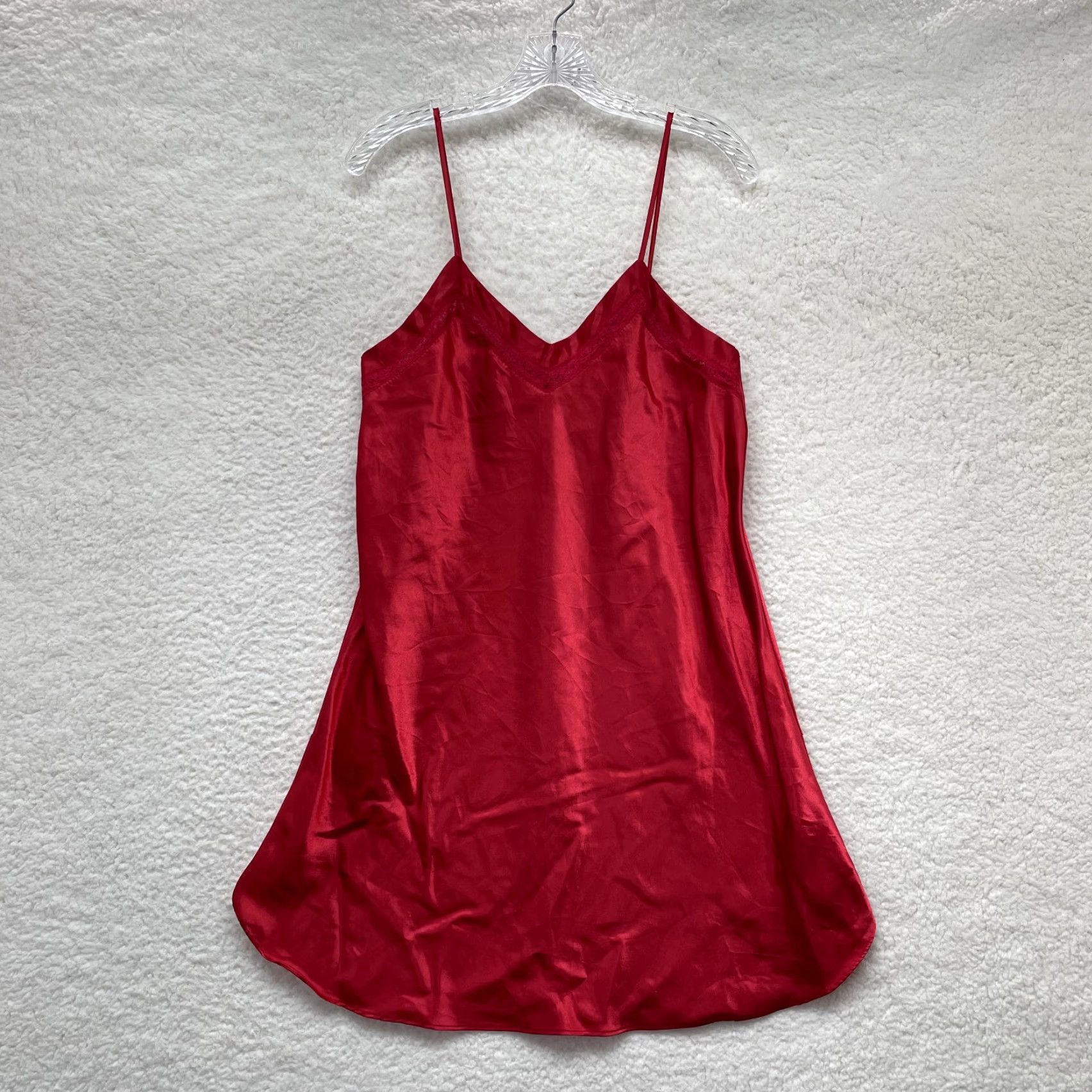Vintage VINTAGE Slip Dress M Red Satin Chemise Negligee Lingerie Bentley Satin Slip Dress M Red Size M / US 6-8 / IT 42-44 - 2 Thumbnail