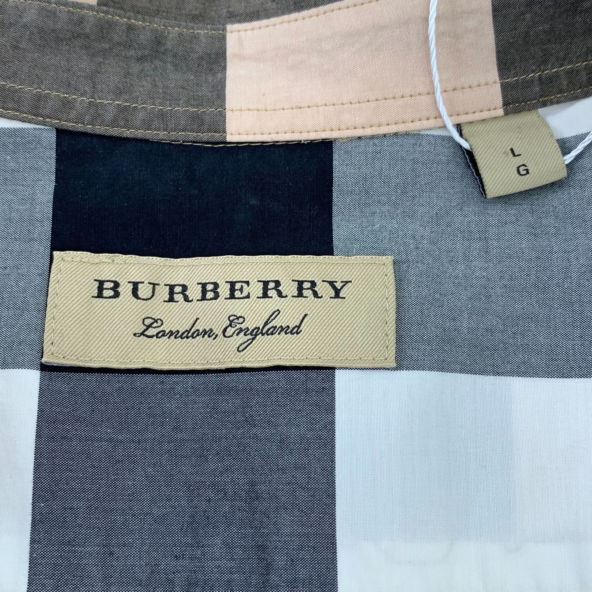 Burberry Burberry Mens Brown Classic Check Long Sleeve Shirt L 95% Co Size L / US 10 / IT 46 - 2 Thumbnail