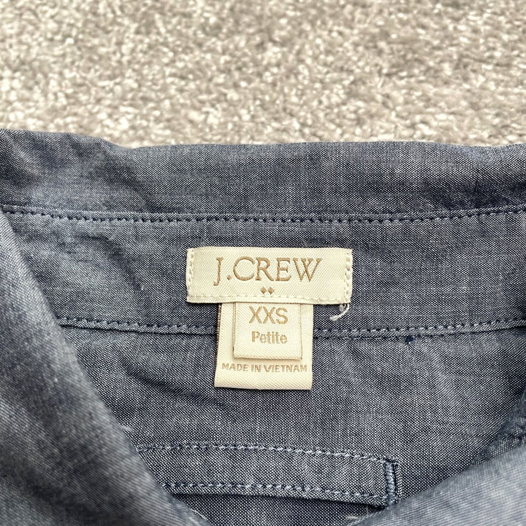 J.Crew J.CREW Shirt Womens XXS Petites Chambray Tunic Long Sleeve Blue Casual Shirt Size XXS / US 00 / IT 34 - 7 Thumbnail