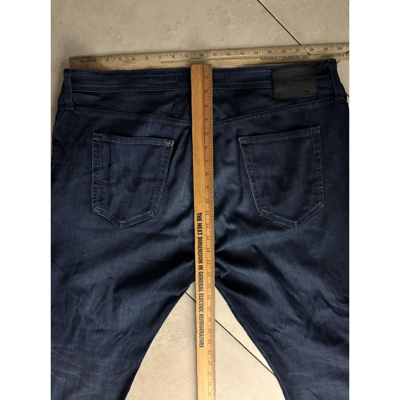 Denime AG Adriano Goldschmied Everett Jeans Mens Slim Straight 37x31 Blue Denim Size US 37 - 7 Thumbnail