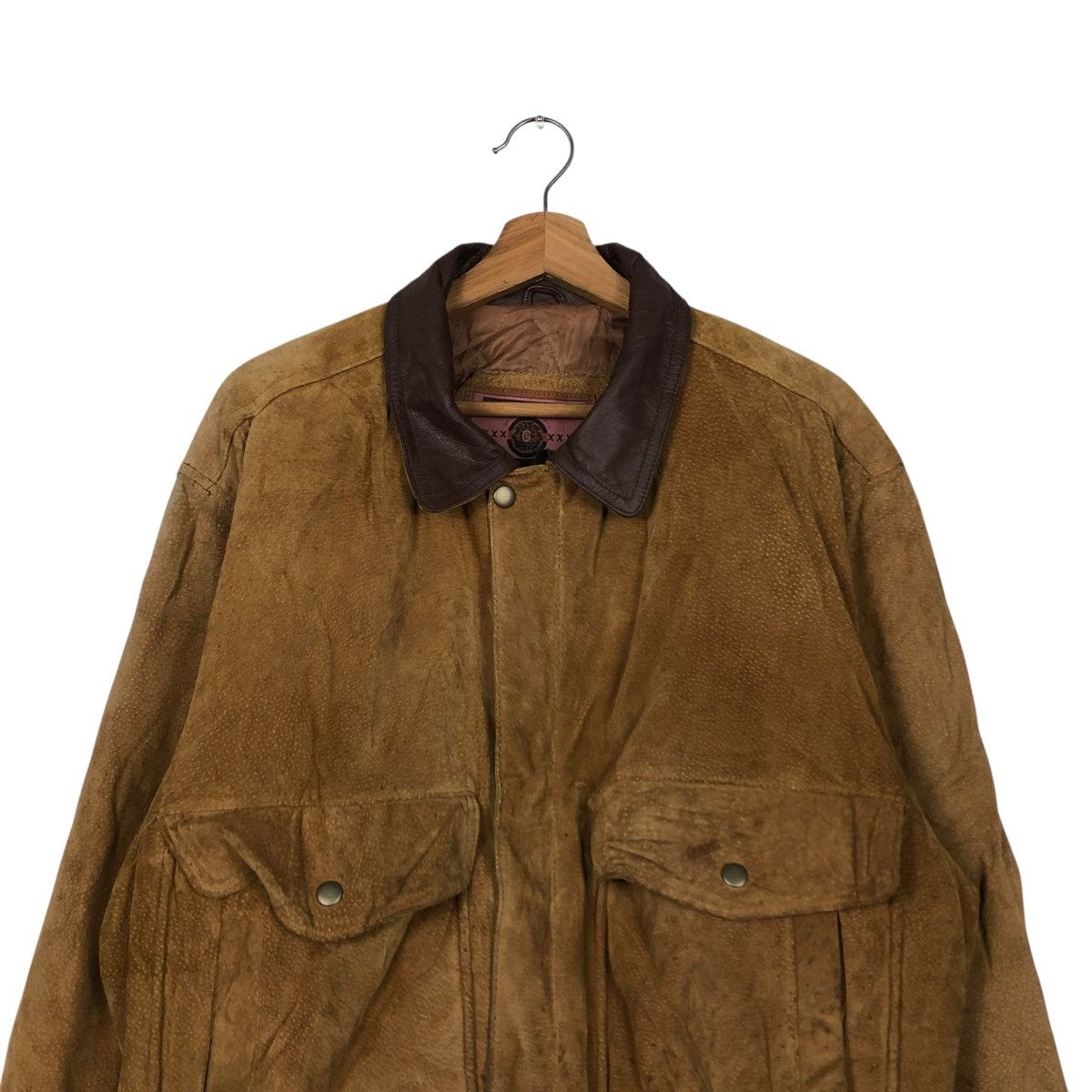 Japanese Brand 🔥VINTAGE BOMBER LEATHER JACKET GELEONE BASIC ISSEY MIYAKE Size US L / EU 52-54 / 3 - 5 Thumbnail