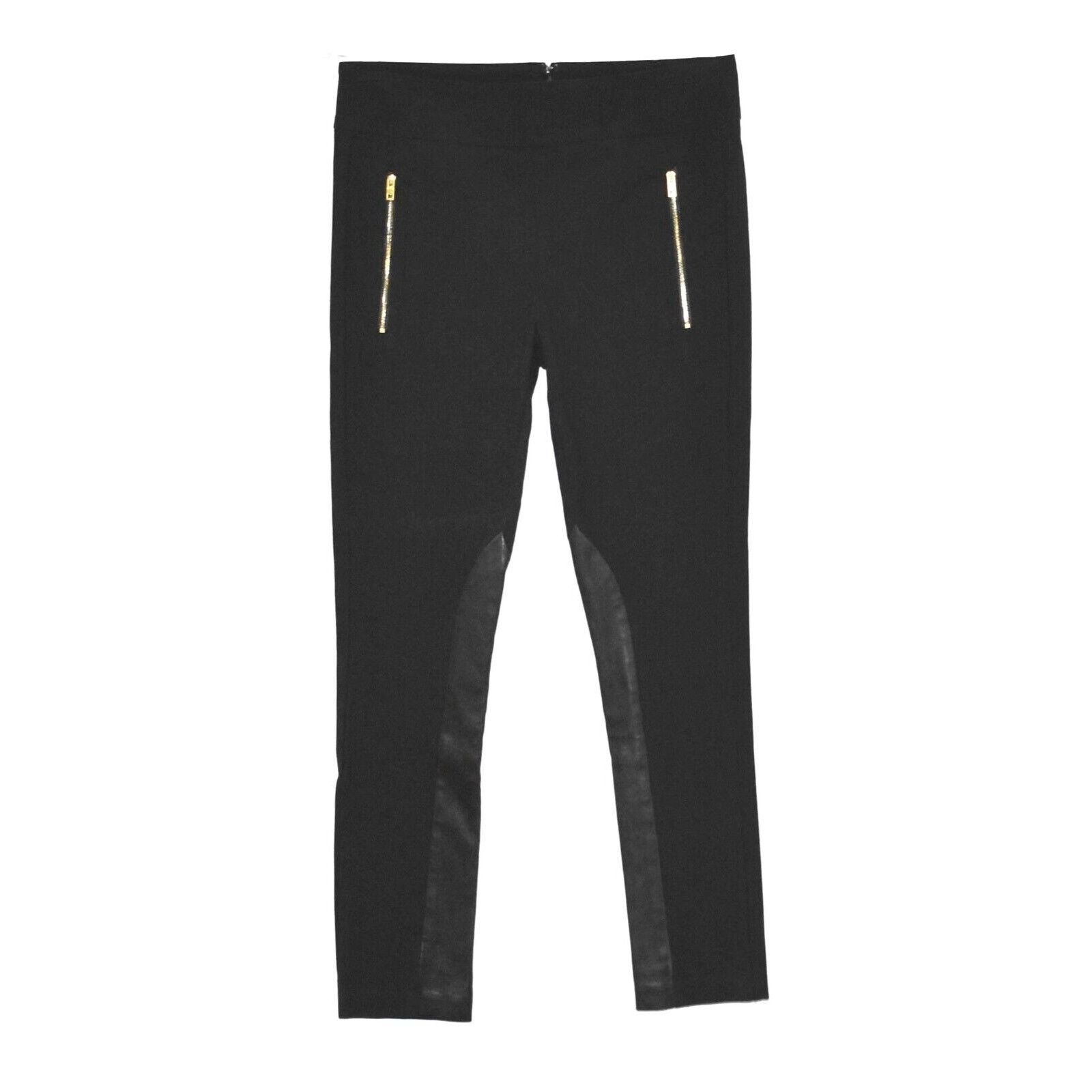 Rag & Bone RAG & BONE Black Stretch Leather Panel Moto Pants Sz 6 $450 Size 28" / US 6 / IT 42 - 1 Thumbnail