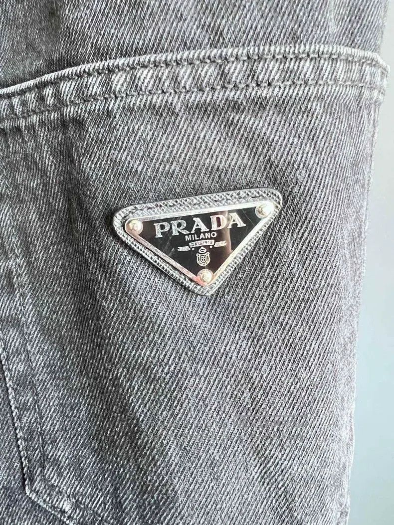 Prada Prada Washed to make old triangle metal label jeans Size US 31 - 4 Thumbnail