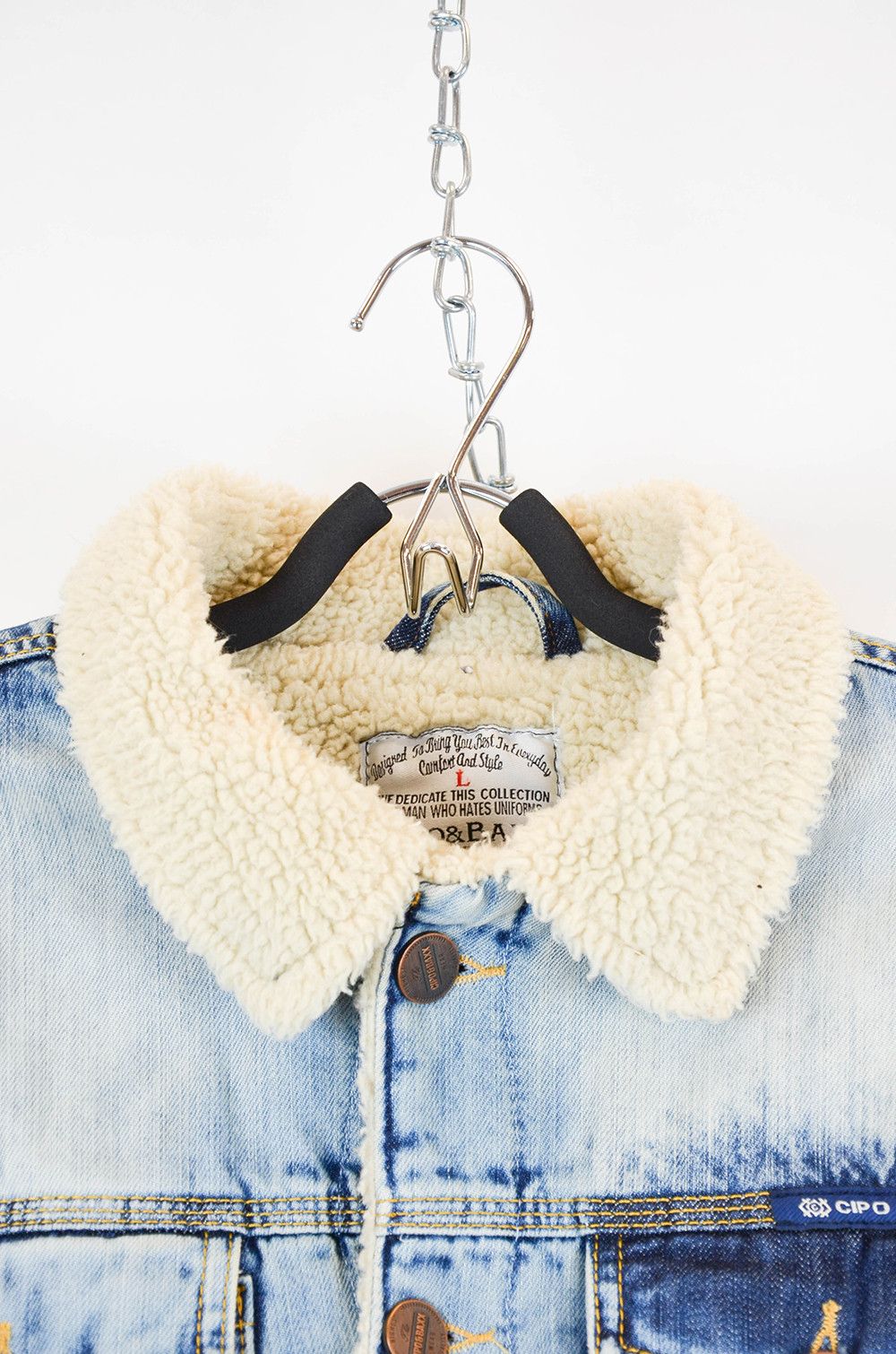Japanese Brand Cipo & Baxx Sherpa Denim Jacket – Size L (Fits M/L) Size US L / EU 52-54 / 3 - 7 Thumbnail