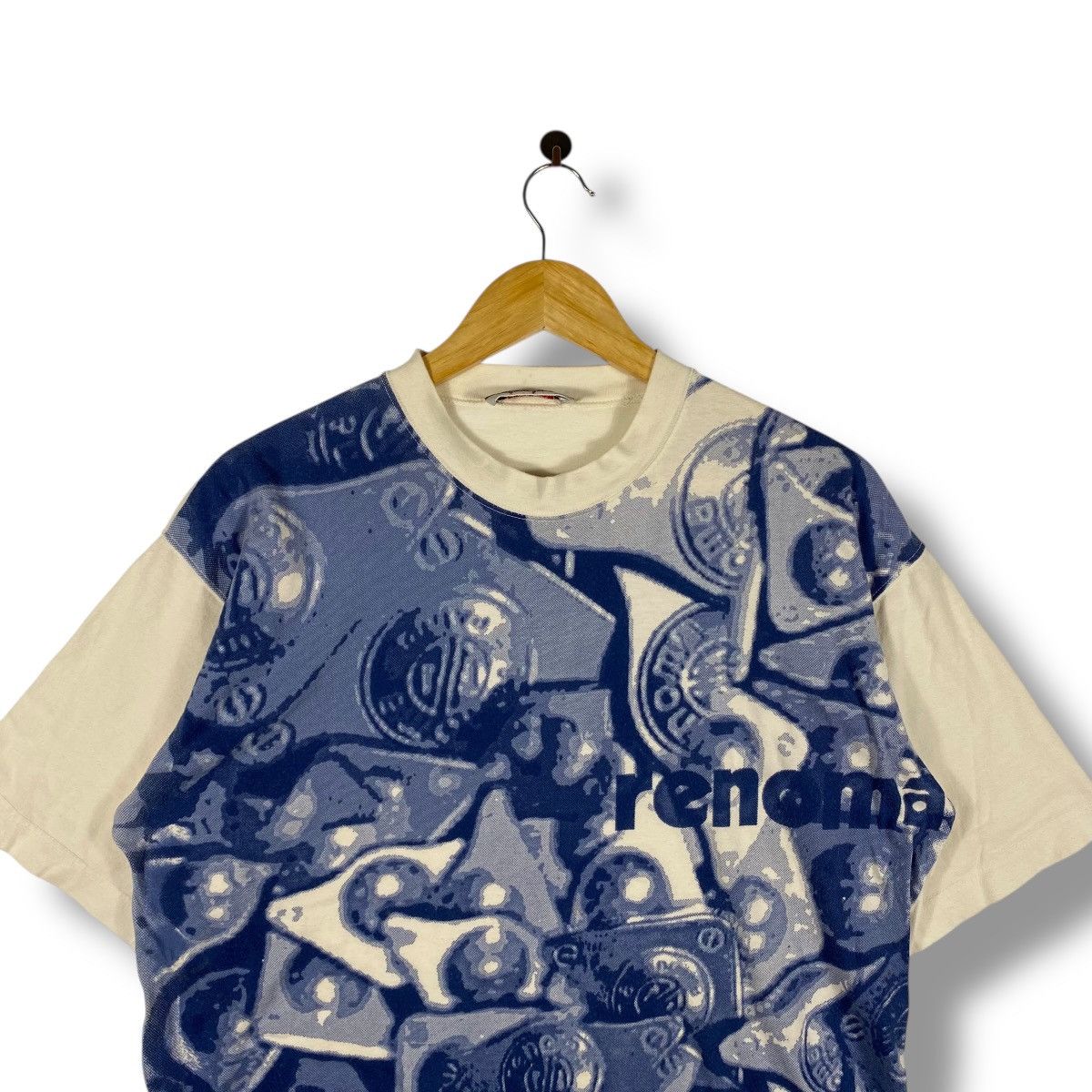 Renoma × Vintage Vintage 90's RENOMA Jeans Concept Full Print Graphic Tee Size US L / EU 52-54 / 3 - 2 Thumbnail