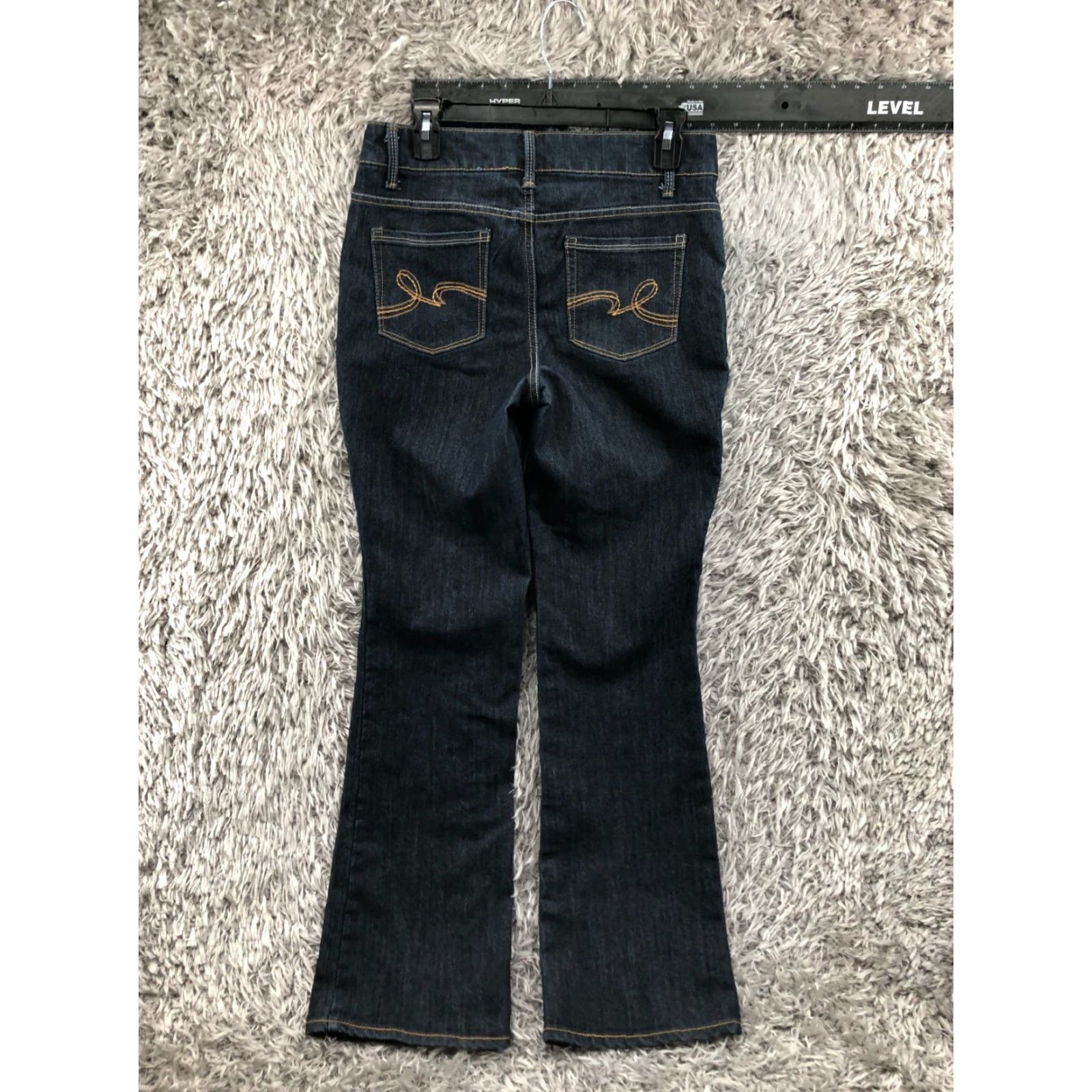 Faded Glory Faded Glory Jeans Bootcut 6 Womens Dark Blue Wash Denim 5-Pocket Regular Fit Belt Loops Mid Rise Curvy N/A Size 28" / US 6 / IT 42 - 5 Thumbnail