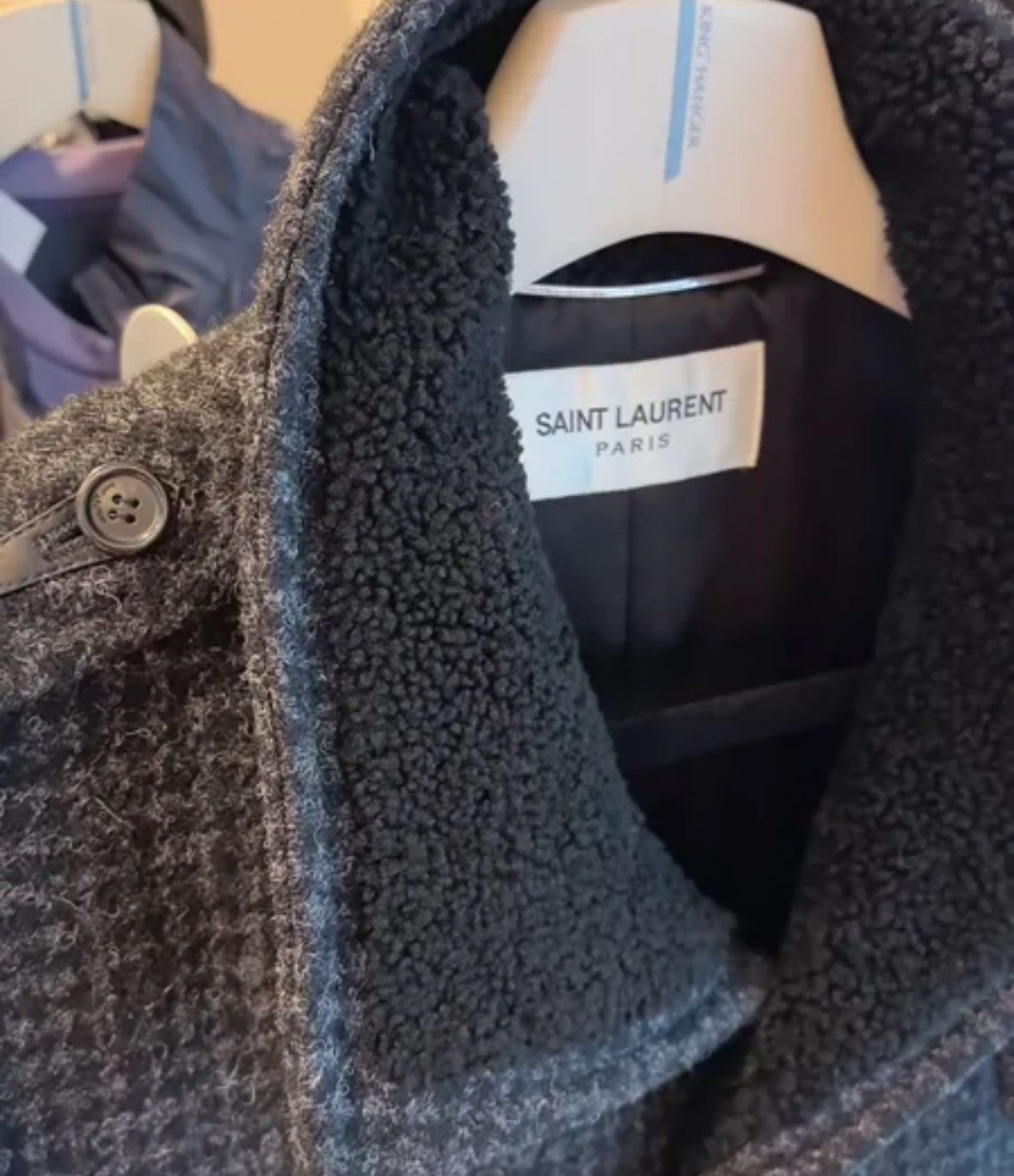 Saint Laurent Paris × Yves Saint Laurent Saint Laurent Men's Wool Bird Grid Coat 2412-Nextarrow Size US S / EU 44-46 / 1 - 3 Thumbnail