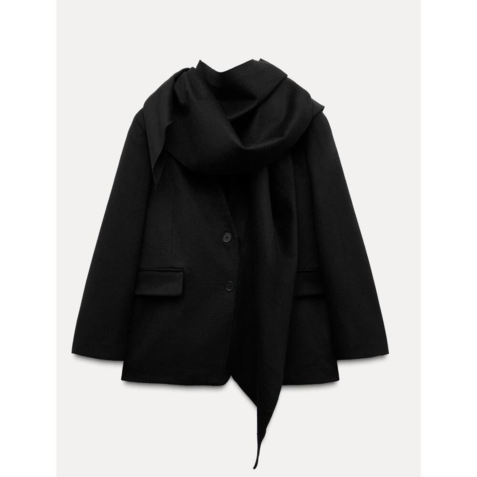 Zara Nwt-Zara- OVERSIZE BLAZER WITH WOOL SCARF-XS/S Size S / US 4 / IT 40 - 1 Thumbnail