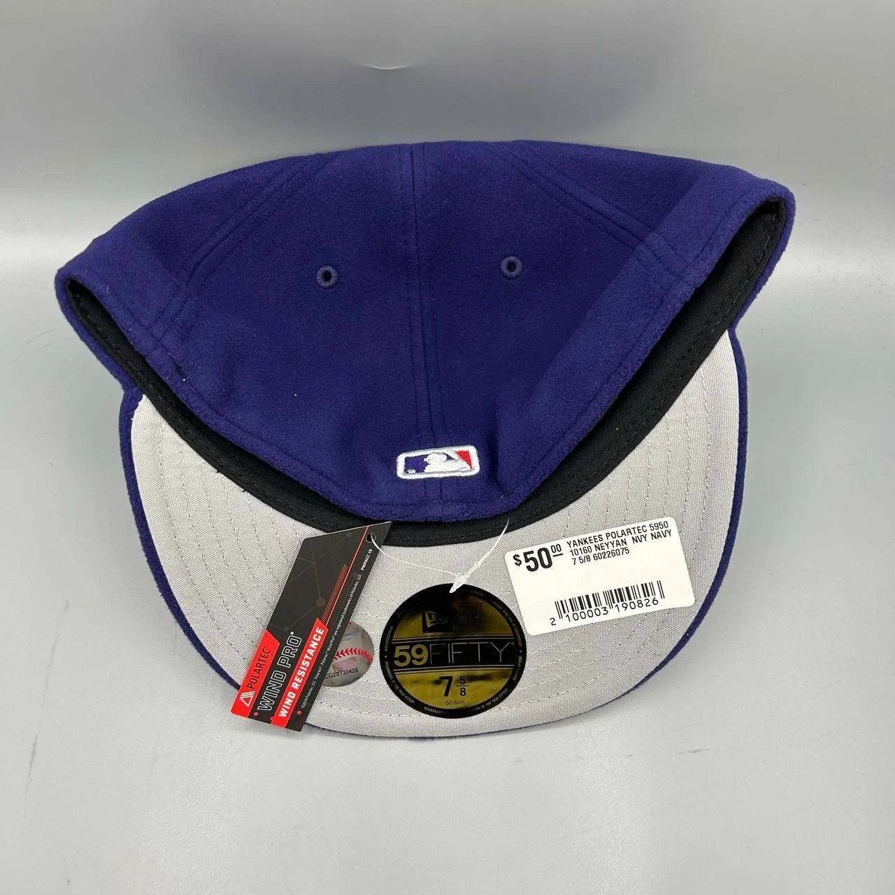 New Era New York Yankees Hat Men 7 5/8 Blue MLB Fitted Cap New Size ONE SIZE - 8 Thumbnail
