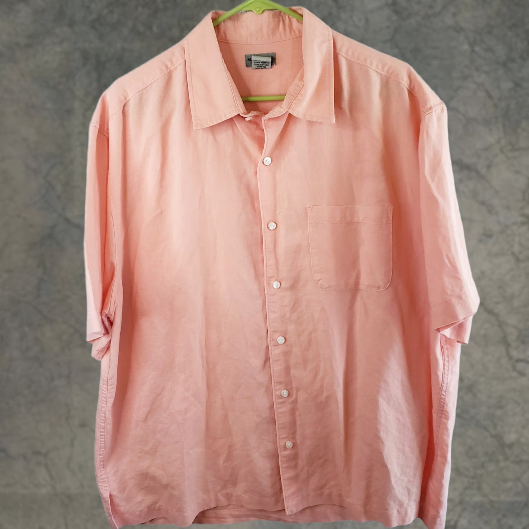Madison Madison Clothing Co. Mens Shirt XL Coral Short Sleeve Button Down Linen Cotton Casual Size US XL / EU 56 / 4 - 1 Thumbnail