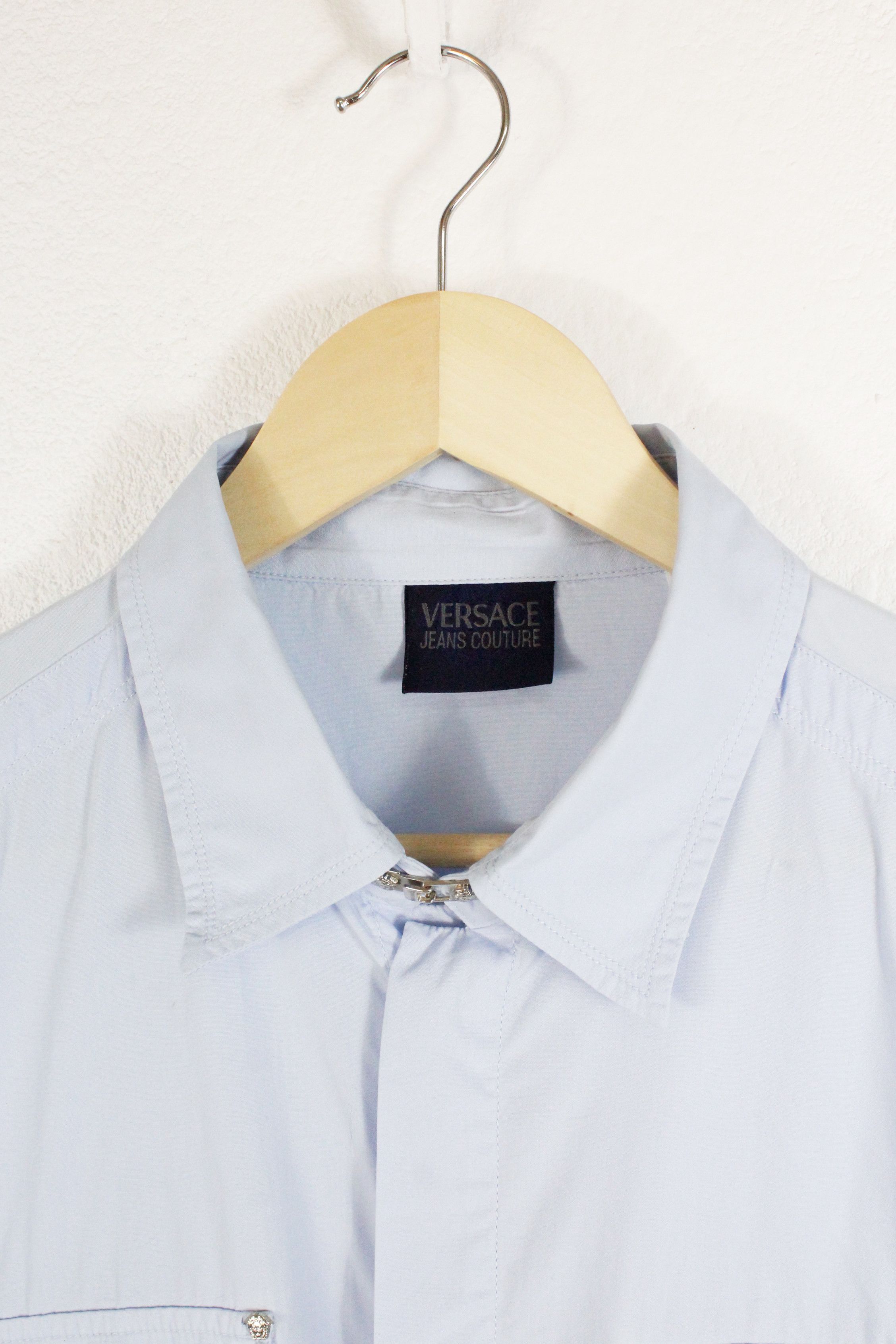 Versace Jeans Couture Versace Jeans Couture Medusa Logo Pins Blue Shirt XL Size US XL / EU 56 / 4 - 4 Thumbnail