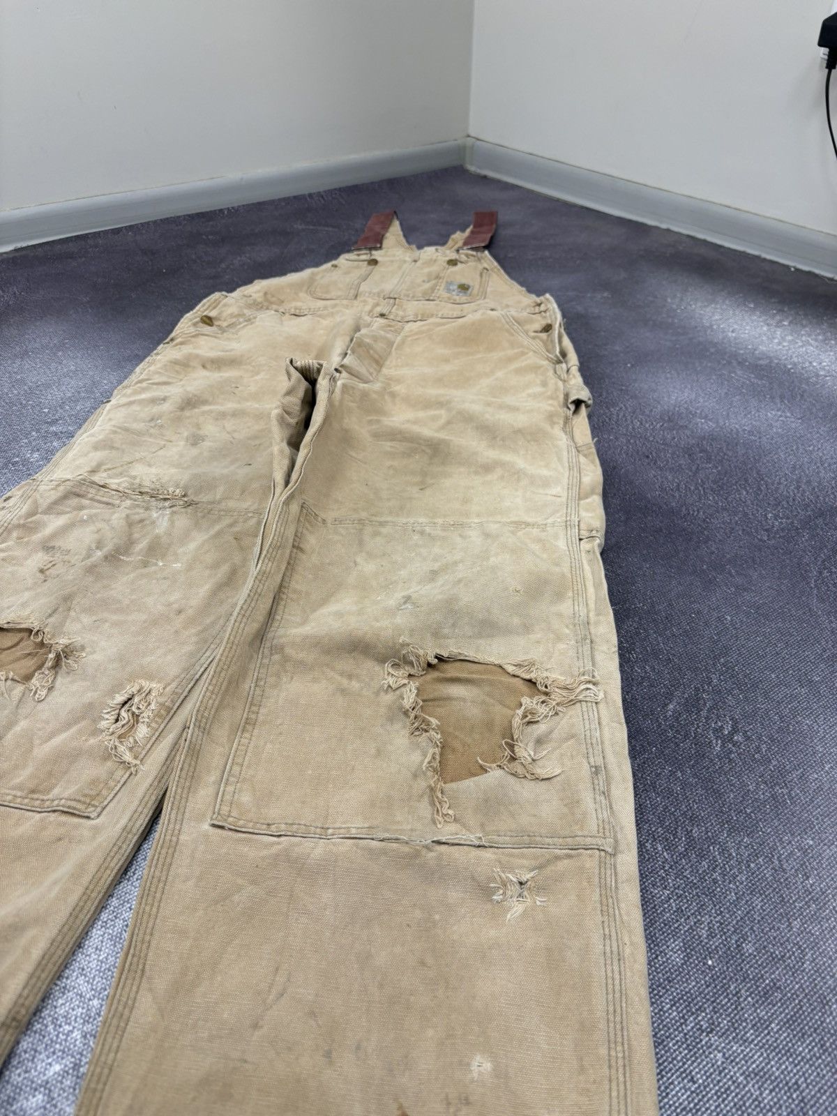 Carhartt Vintage 90s Carhartt Double Knee USA Faded Dungaree Overall Size US 34 / EU 50 - 6 Thumbnail
