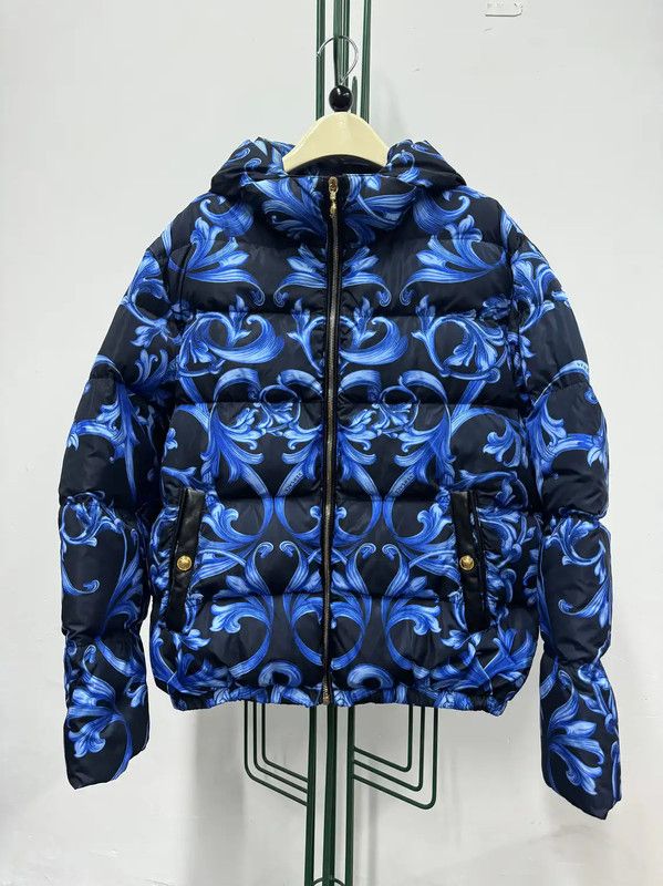 Versace Versace Men's Blue Logo Puffer Jacket 0089 Size US XL / EU 56 / 4 - 1 Thumbnail