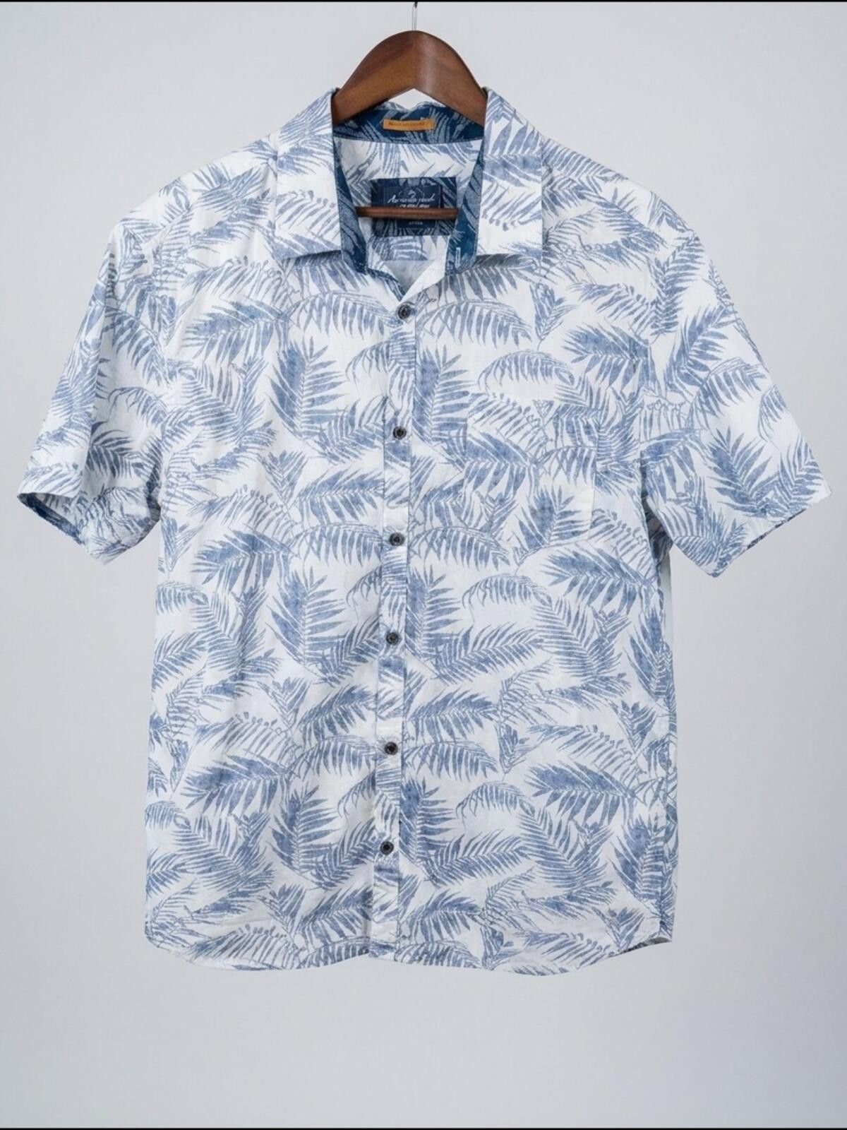 Other Short-Sleeve Palm-Print Button-Down Shirt - Blue/White Size US XL / EU 56 / 4 - 1 Thumbnail