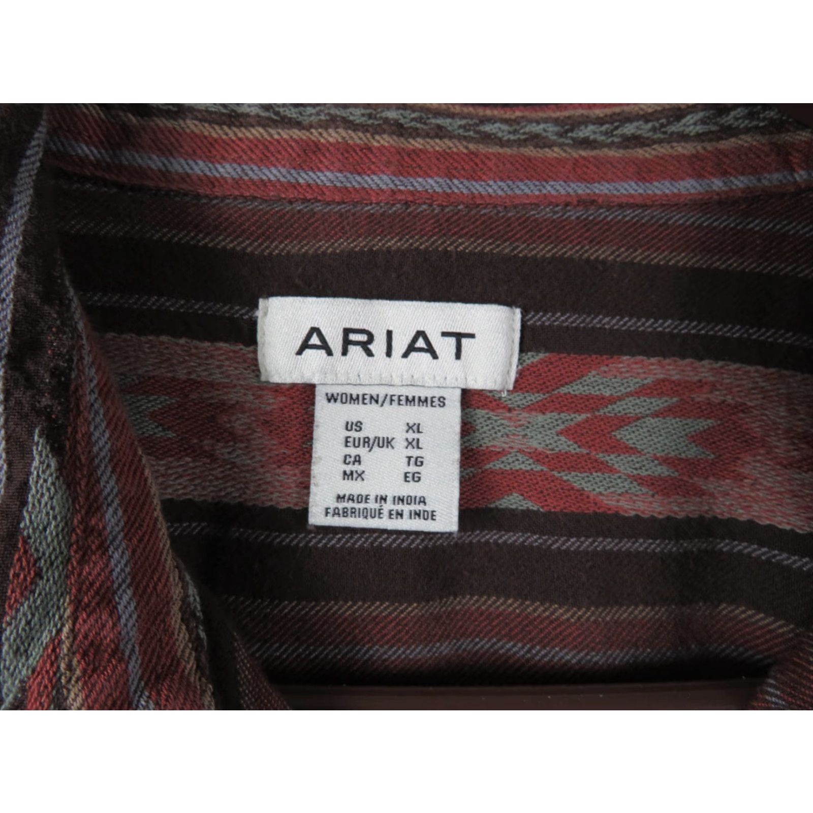 Ariat Ariat Shirt Womens XL Brown Aztec Southwestern Pearl Snap Western Cotton Size XL / US 12-14 / IT 48-50 - 5 Thumbnail