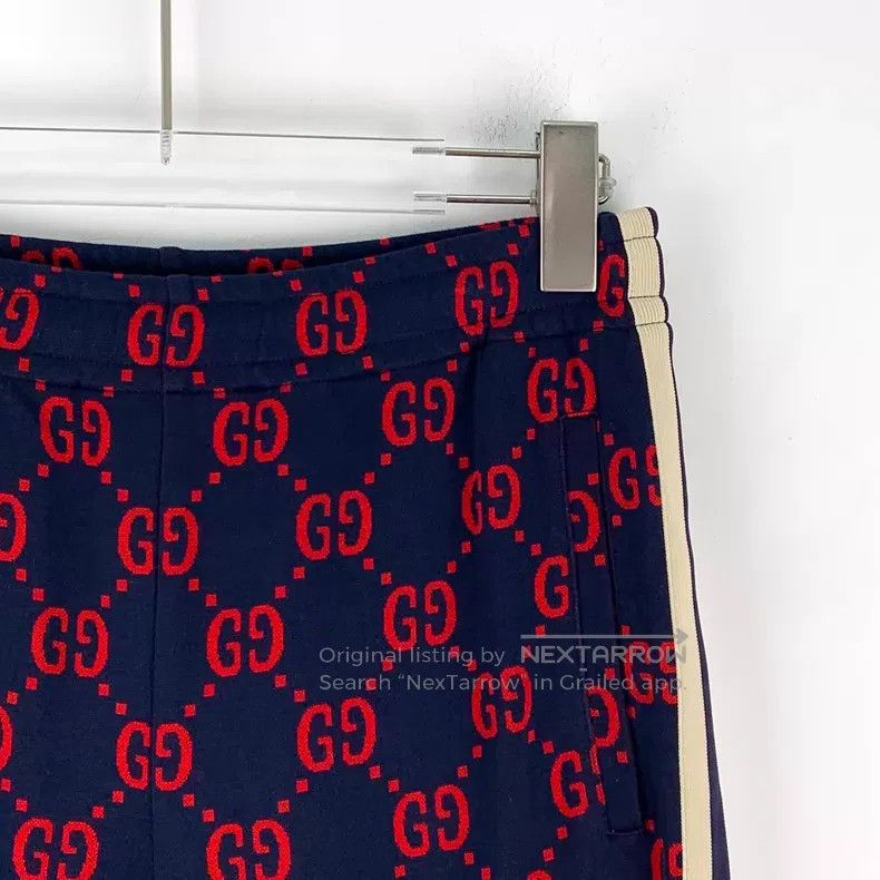 Gucci Gucci Size S Dark blue logo jacquad full printed cotton cas Size 42" / US 20 - 3 Thumbnail
