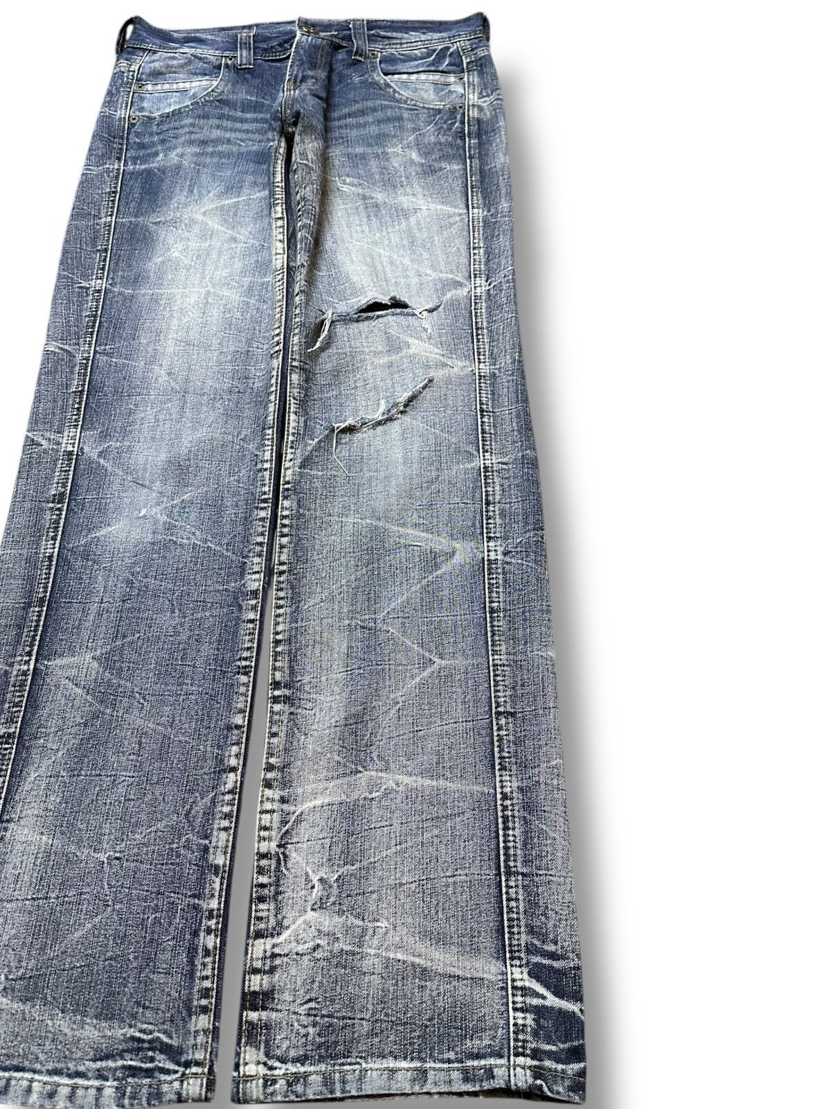 Japanese Brand Vintage Real Vintage Honeycomb Ash Straight Leg Denim Size US 32 / EU 48 - 4 Thumbnail
